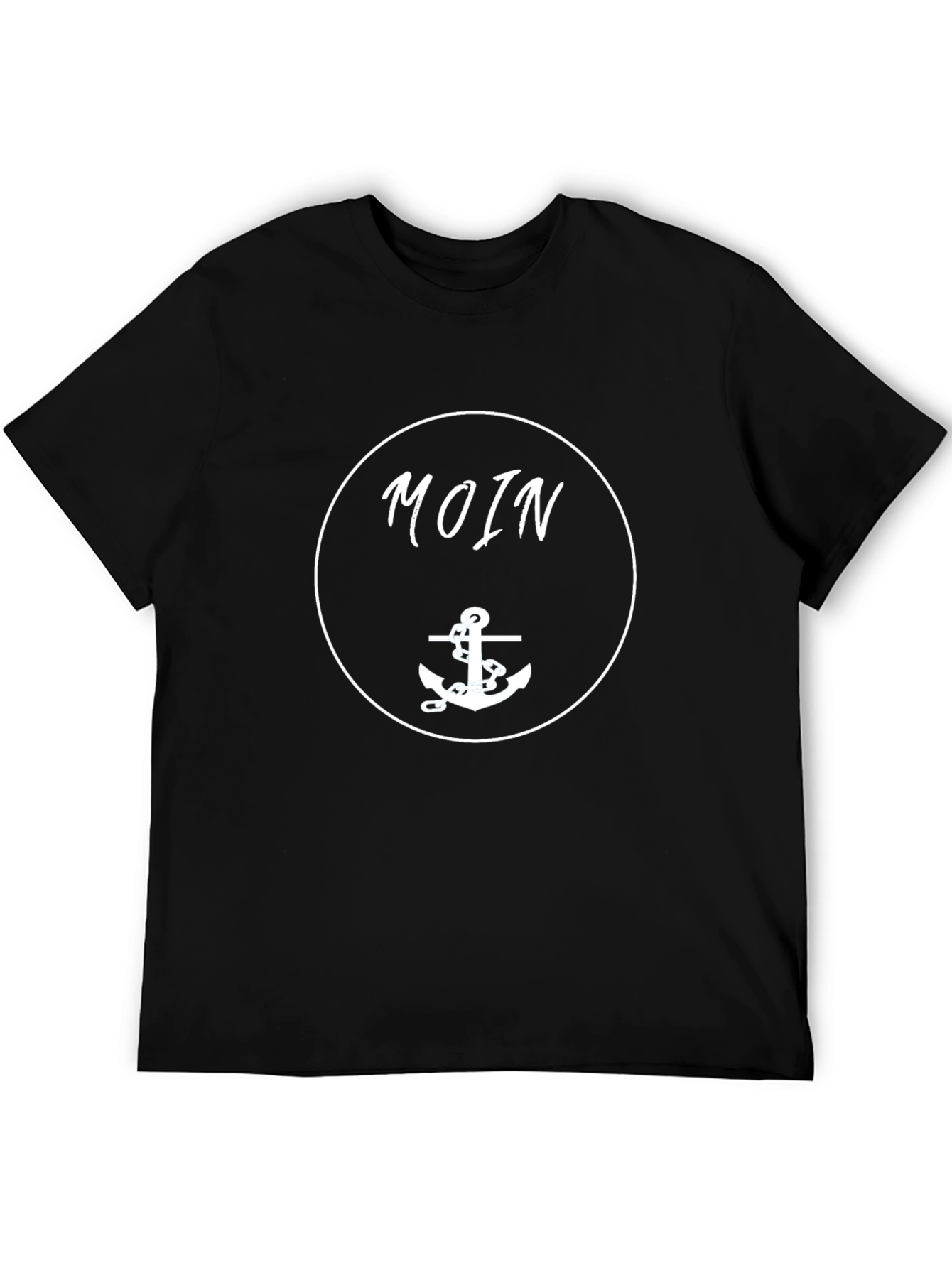 Moin Anchor Graphic Tee - Black Cotton T-Shirt