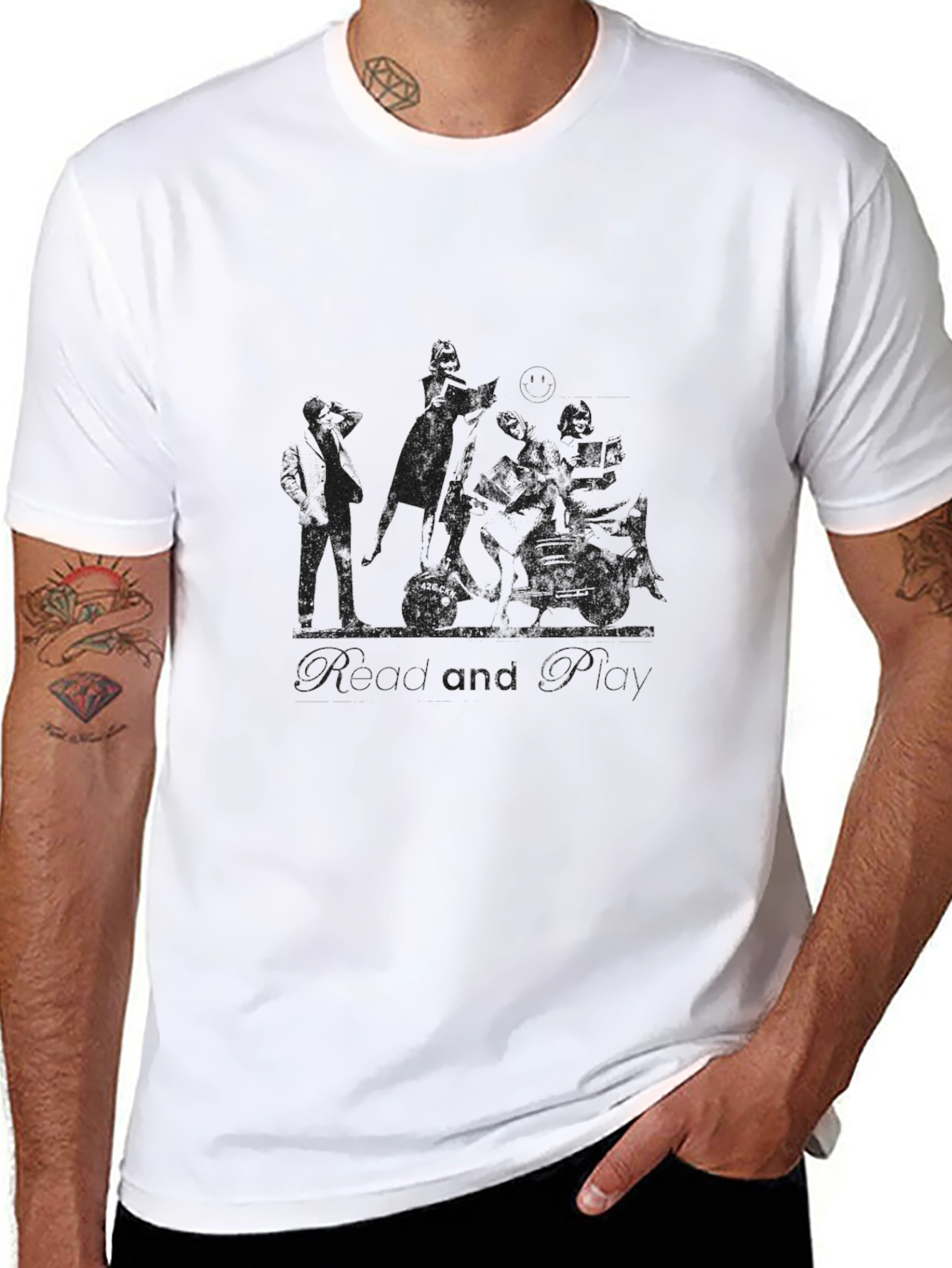 Mens Black Graphic Print T-Shirt