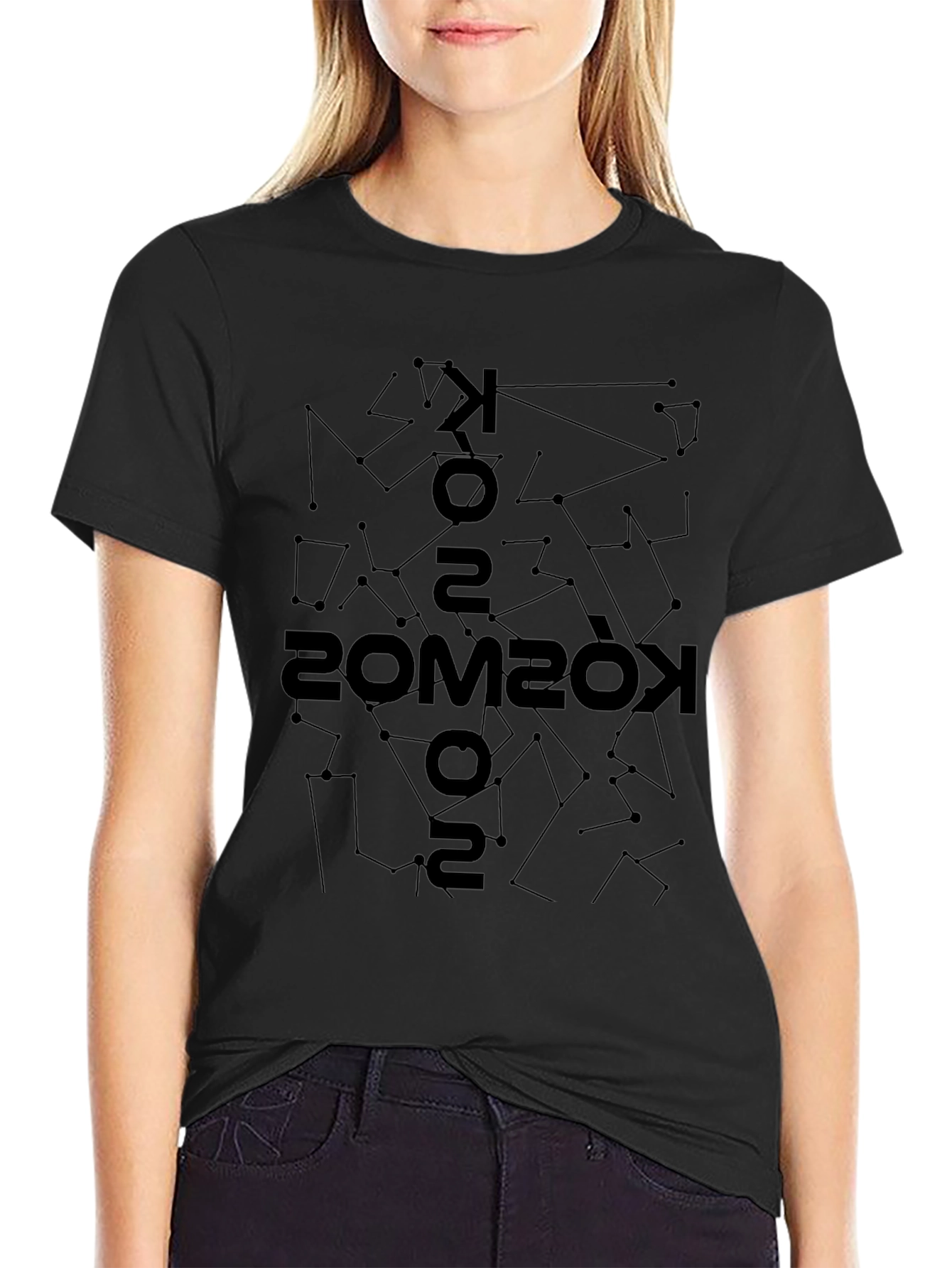 Kosmos Constellation Print Black T-Shirt