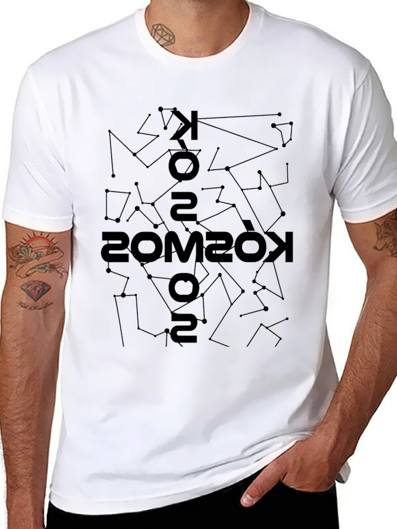 Kosmos Constellation Print Black T-Shirt