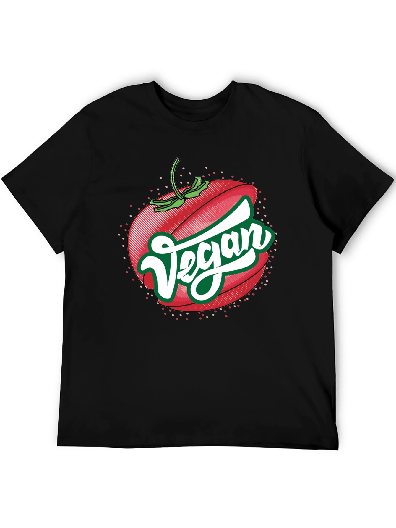 Vegan Tomato Graphic Tee - Unisex Black T-Shirt