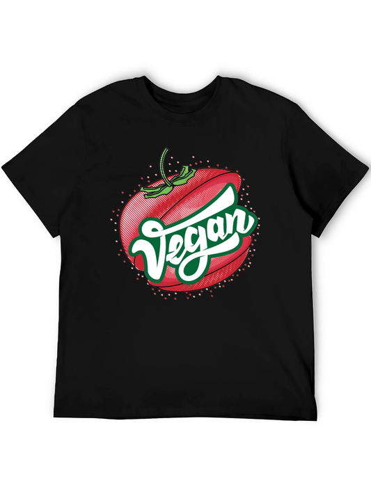 Vegan Tomato Graphic Tee - Unisex Black T-Shirt