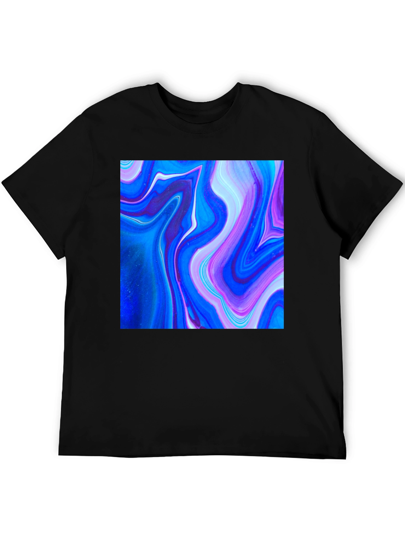 Abstract Swirl Graphic Black T-Shirt