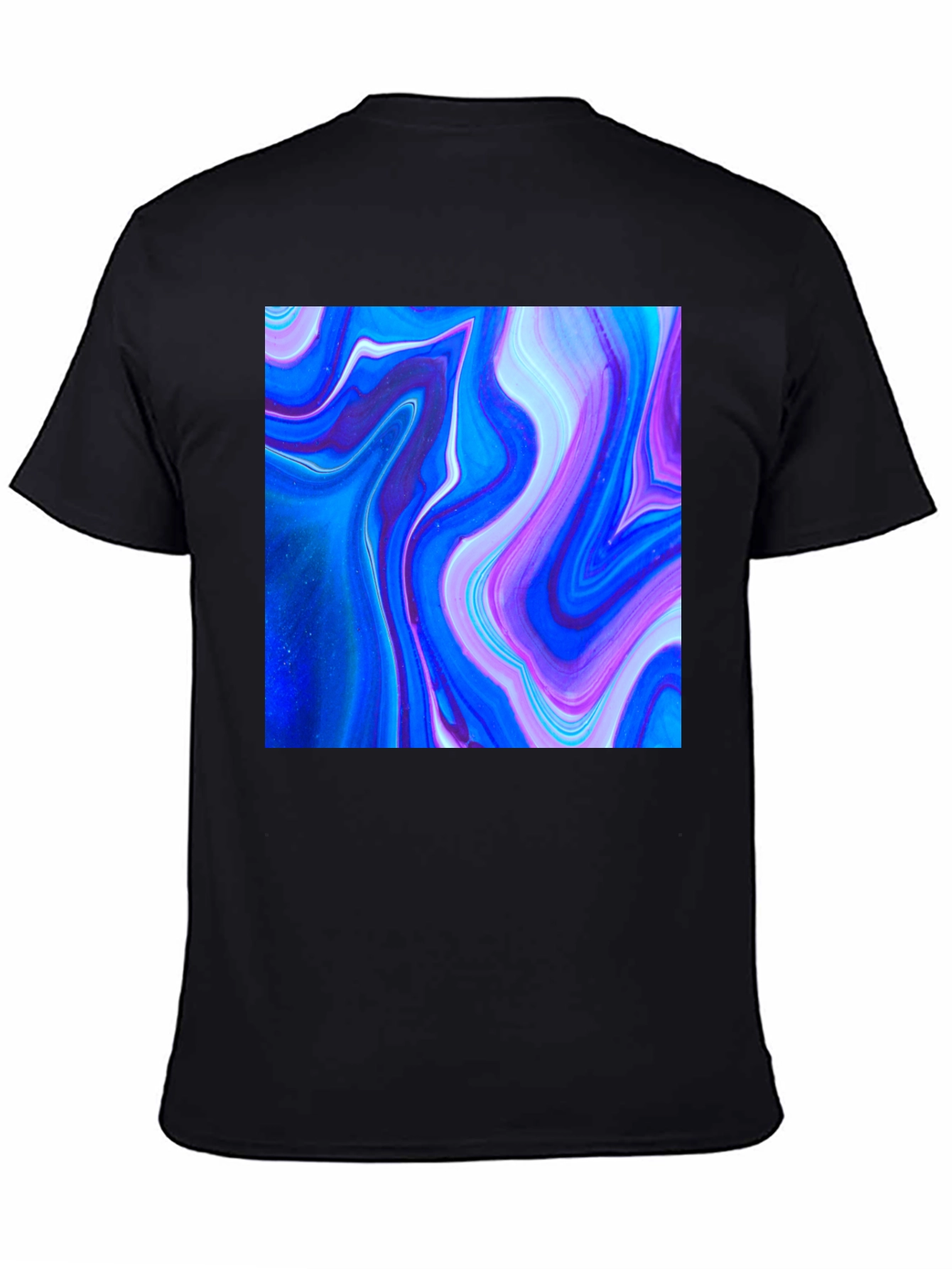 Abstract Swirl Graphic Black T-Shirt