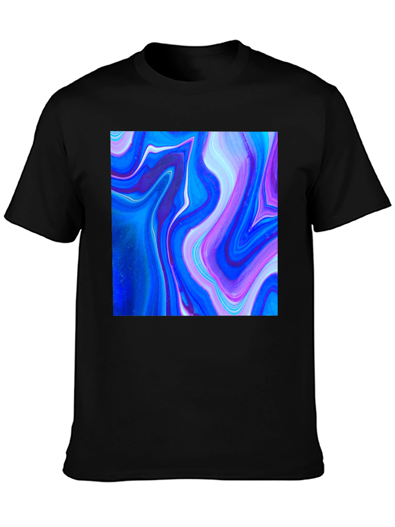 Abstract Swirl Graphic Black T-Shirt