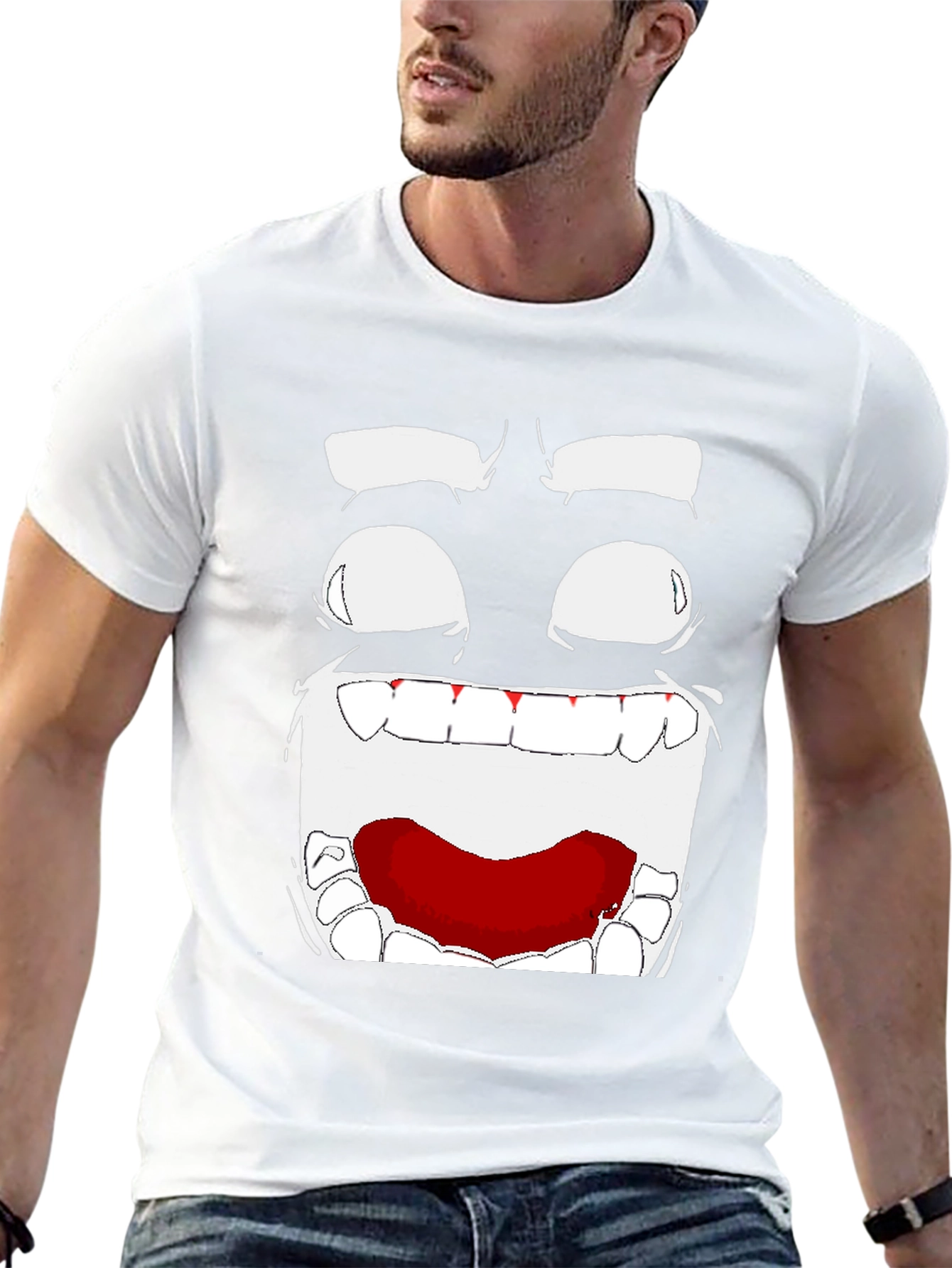 Abstract Face Graphic T-Shirt