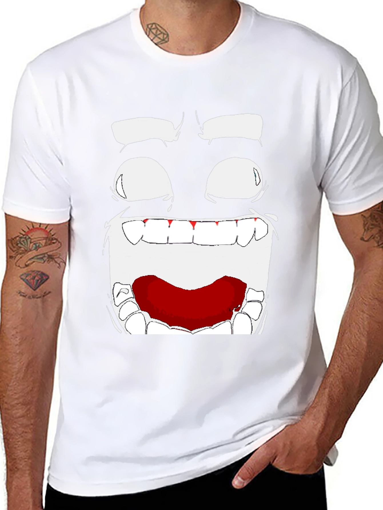 Abstract Face Graphic T-Shirt