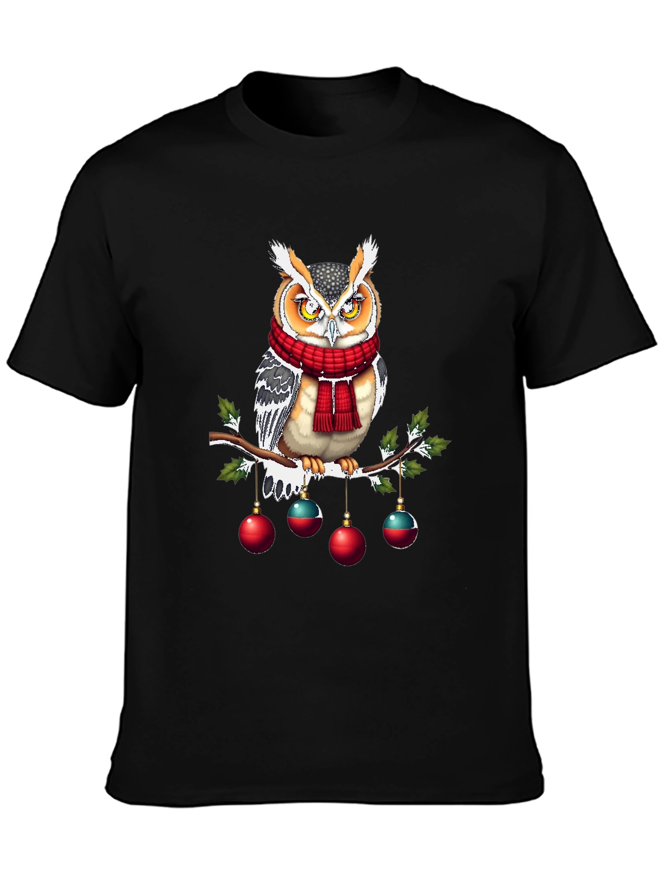 Festive Owl T-Shirt: Holiday Cheer