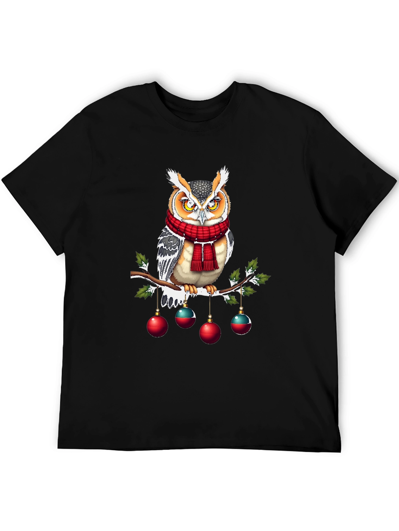 Festive Owl T-Shirt: Holiday Cheer