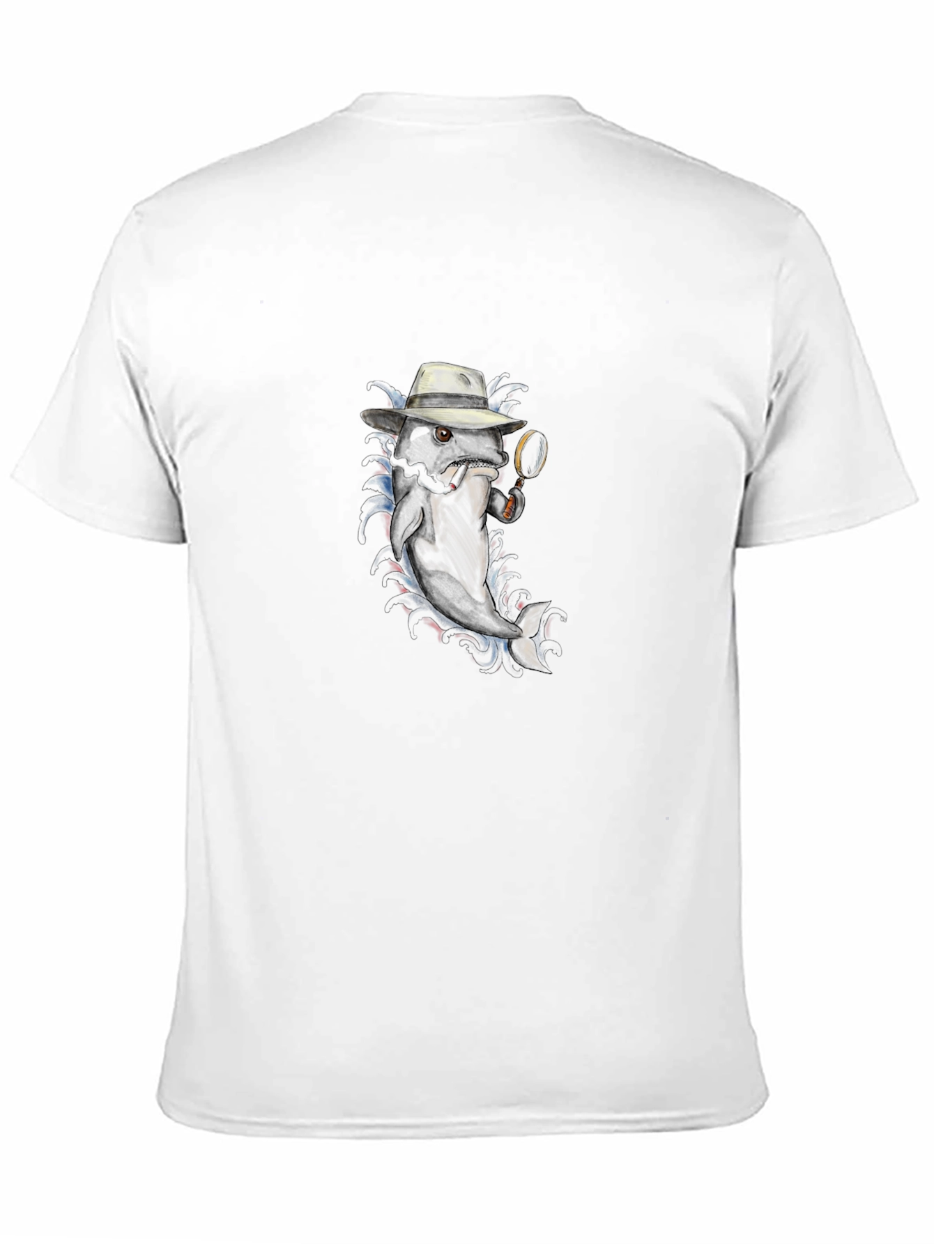 Detective Fish Graphic T-Shirt - Black