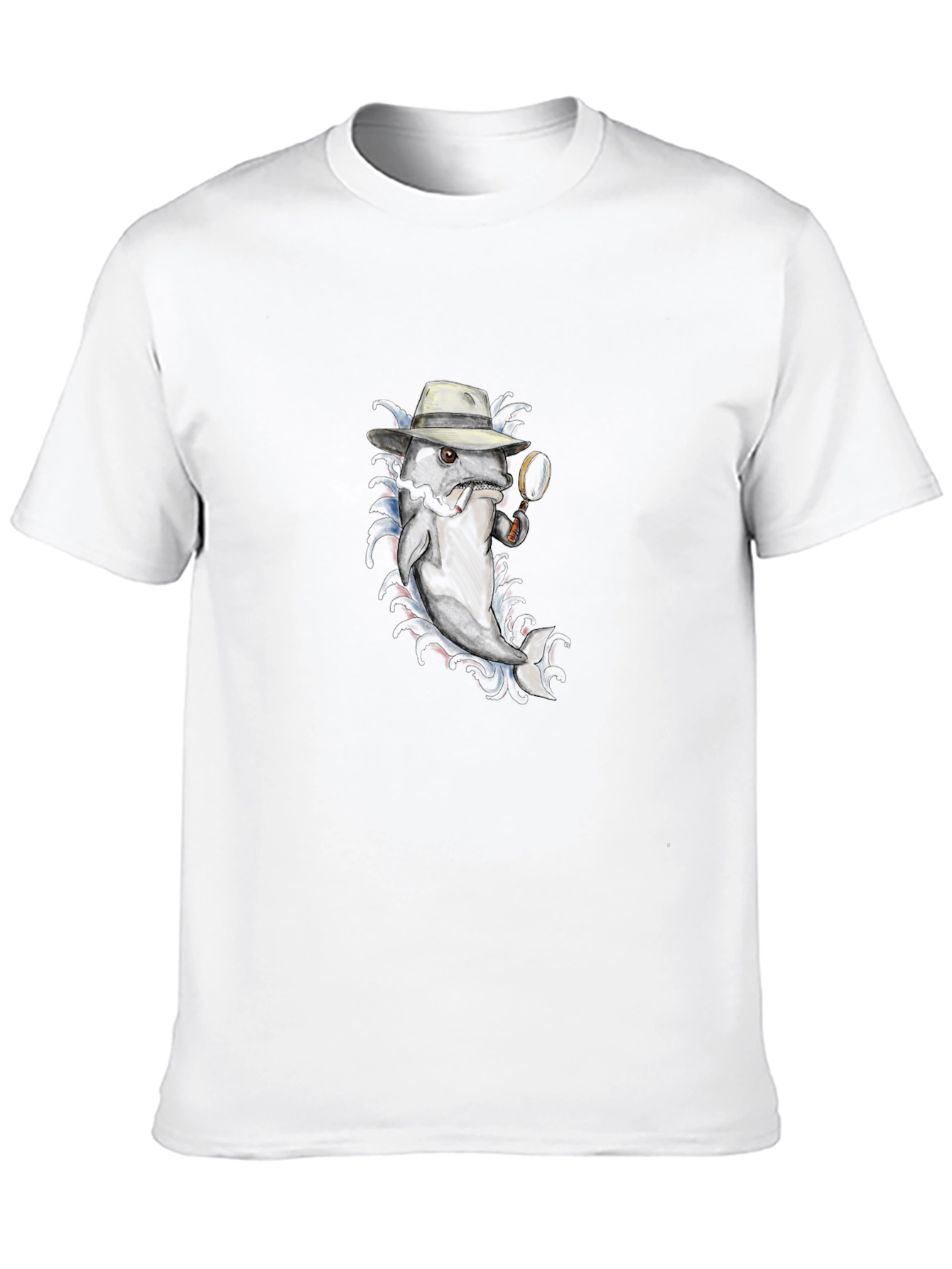 Detective Fish Graphic T-Shirt - Black