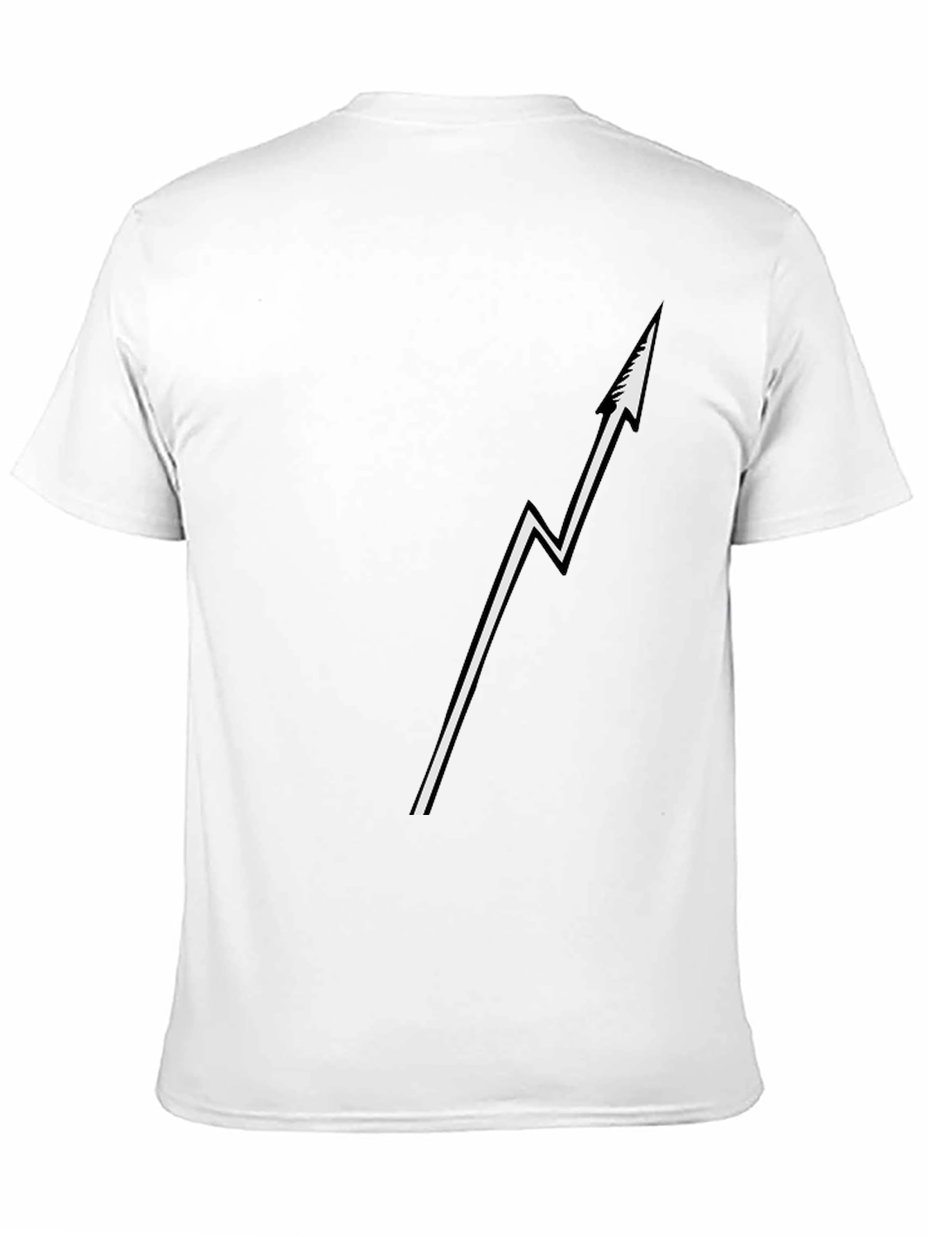 Modern Lightning Bolt Arrow Graphic Black T-Shirt
