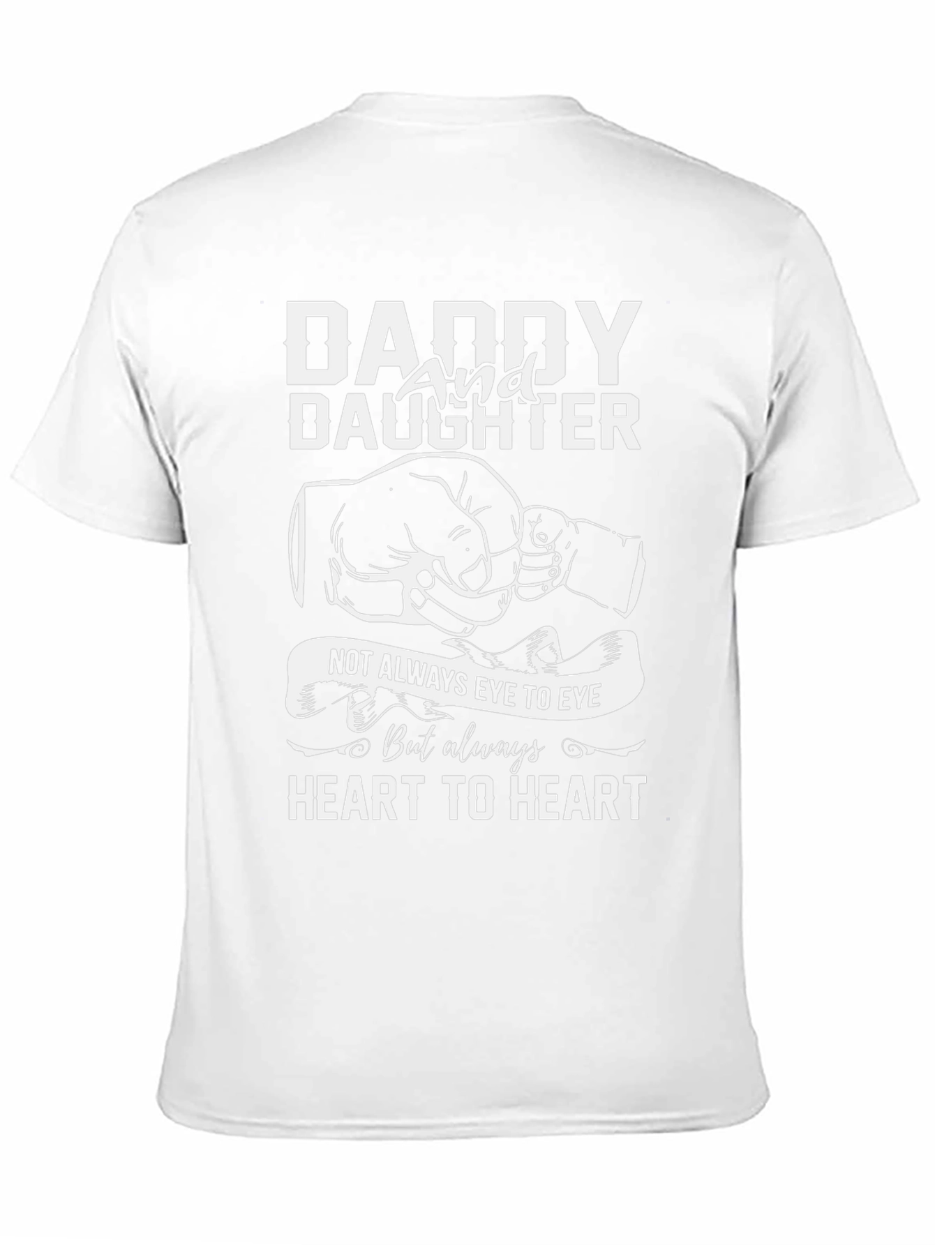 Daddy and Daughter Heart to Heart Black T-Shirt