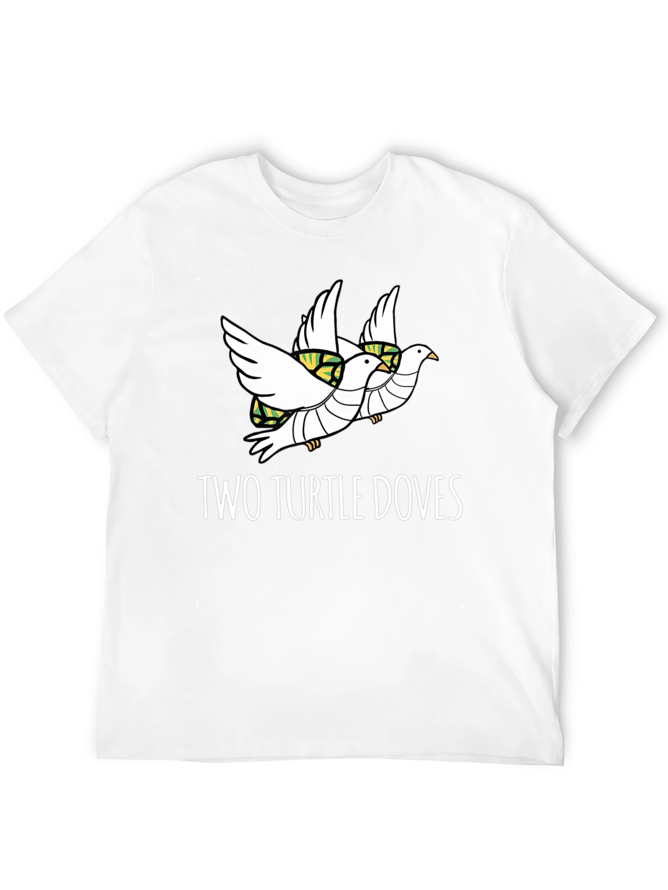 Two Turtle Doves Graphic T-Shirt - Unique Holiday Apparel