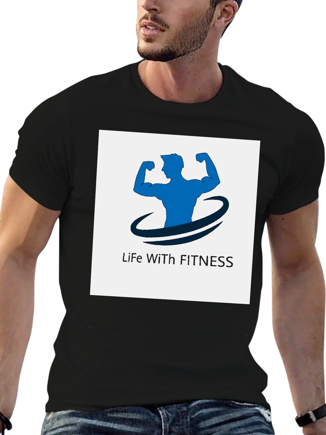 Life With Fitness Black T-Shirt