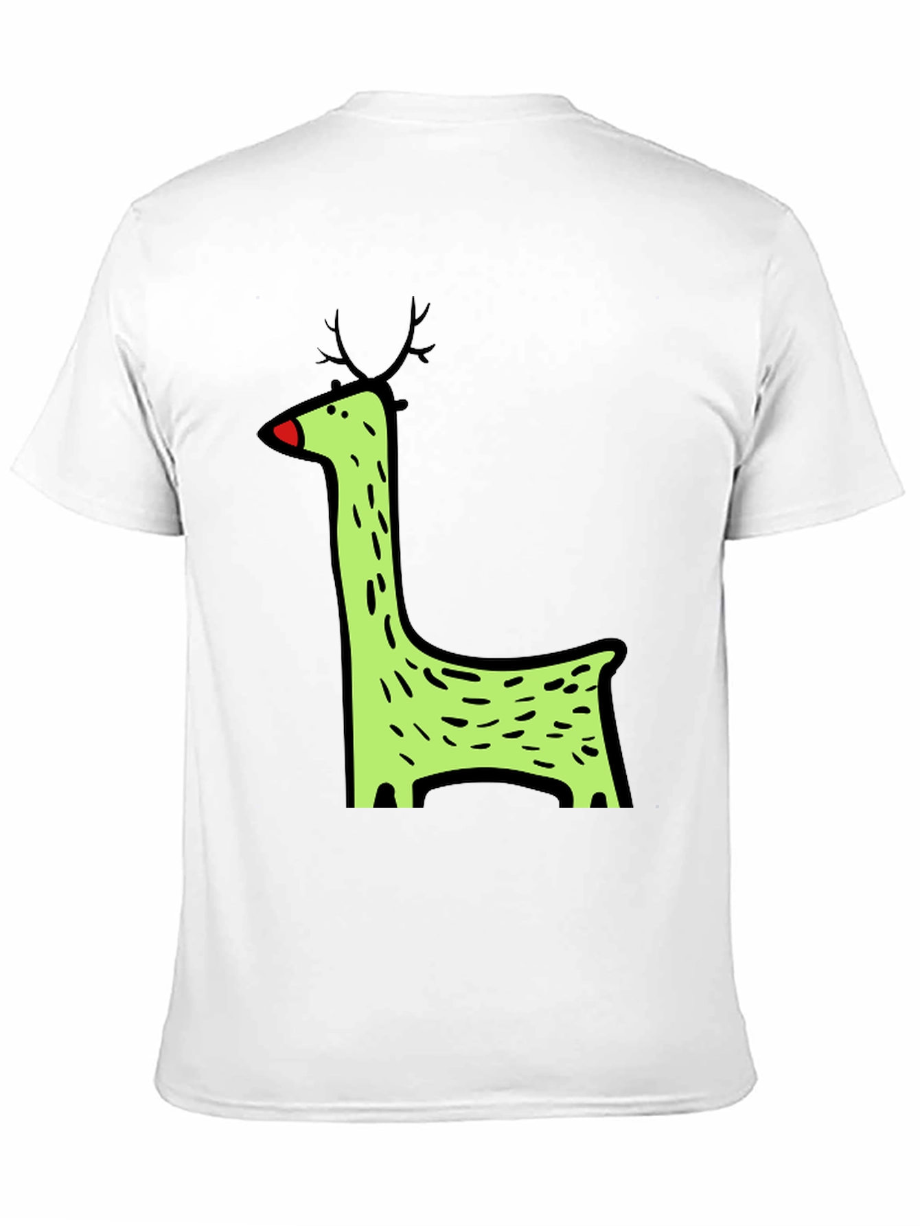 Funky Reindeer Graphic Tee - Black Cotton T-Shirt