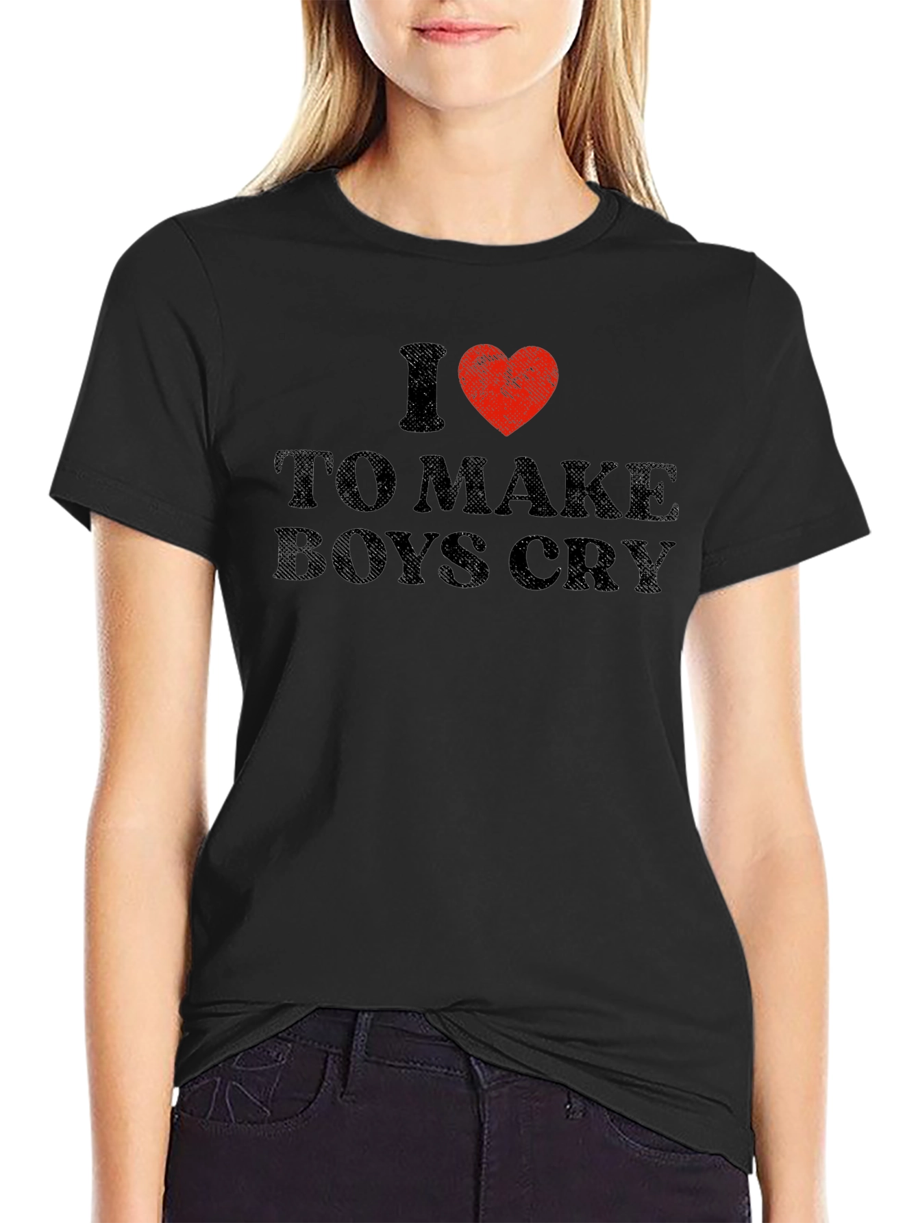 I Heart To Make Boys Cry Black T-Shirt