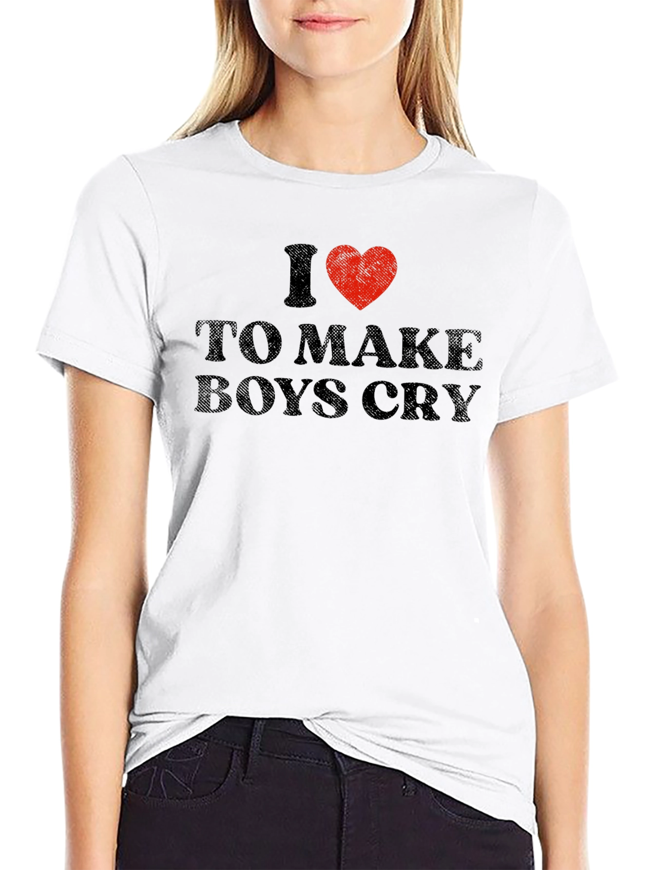 I Heart To Make Boys Cry Black T-Shirt