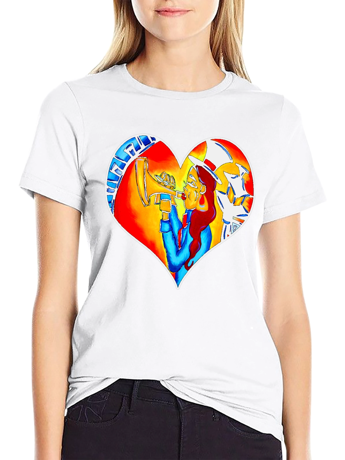 Heart Design Graphic Print Tee