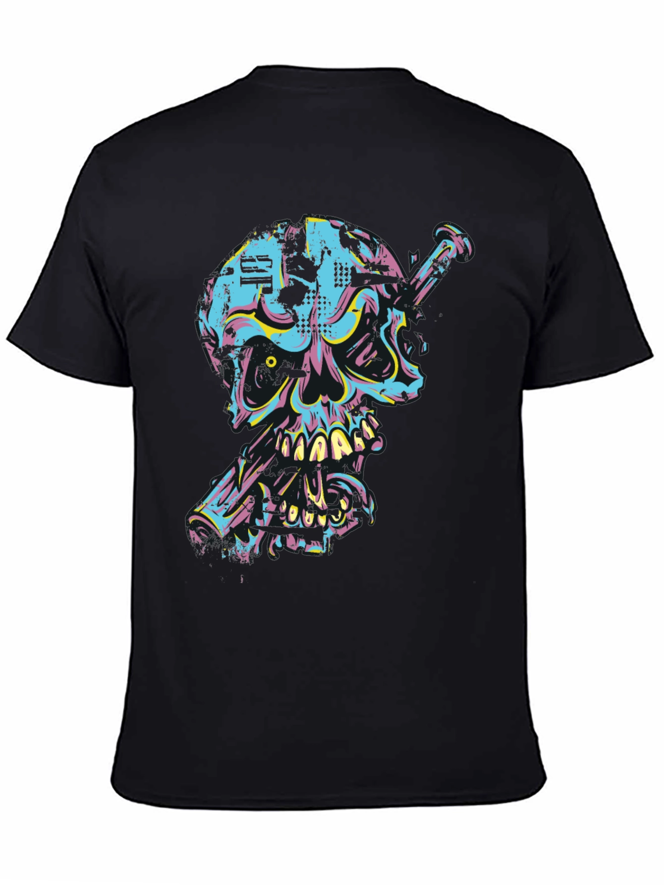 Edgy Skull & Nail Graphic Tee