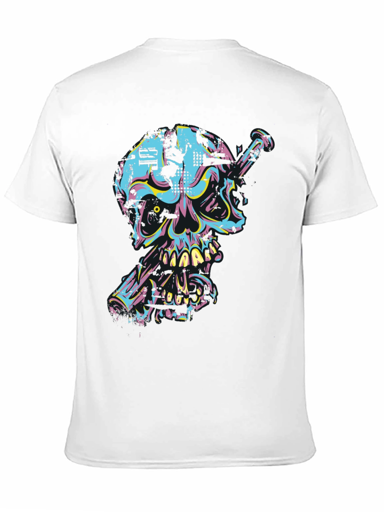 Edgy Skull & Nail Graphic Tee