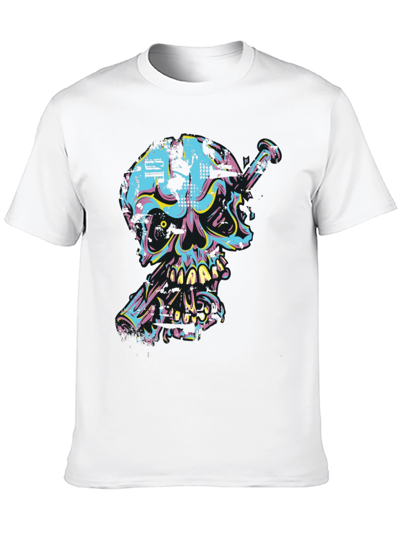 Edgy Skull & Nail Graphic Tee
