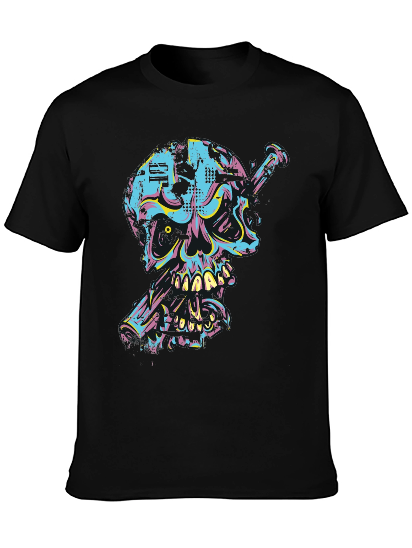 Edgy Skull & Nail Graphic Tee