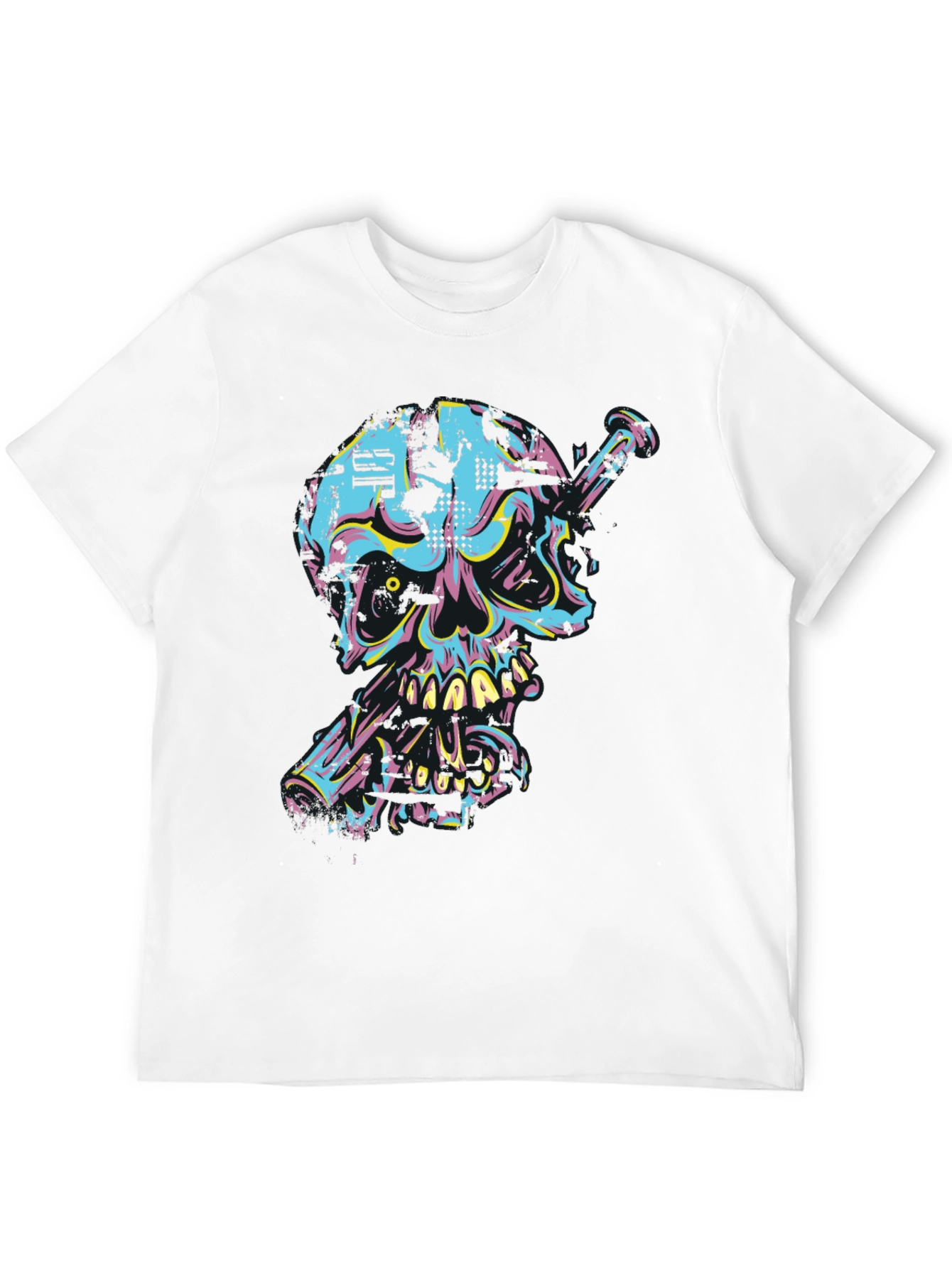 Edgy Skull & Nail Graphic Tee