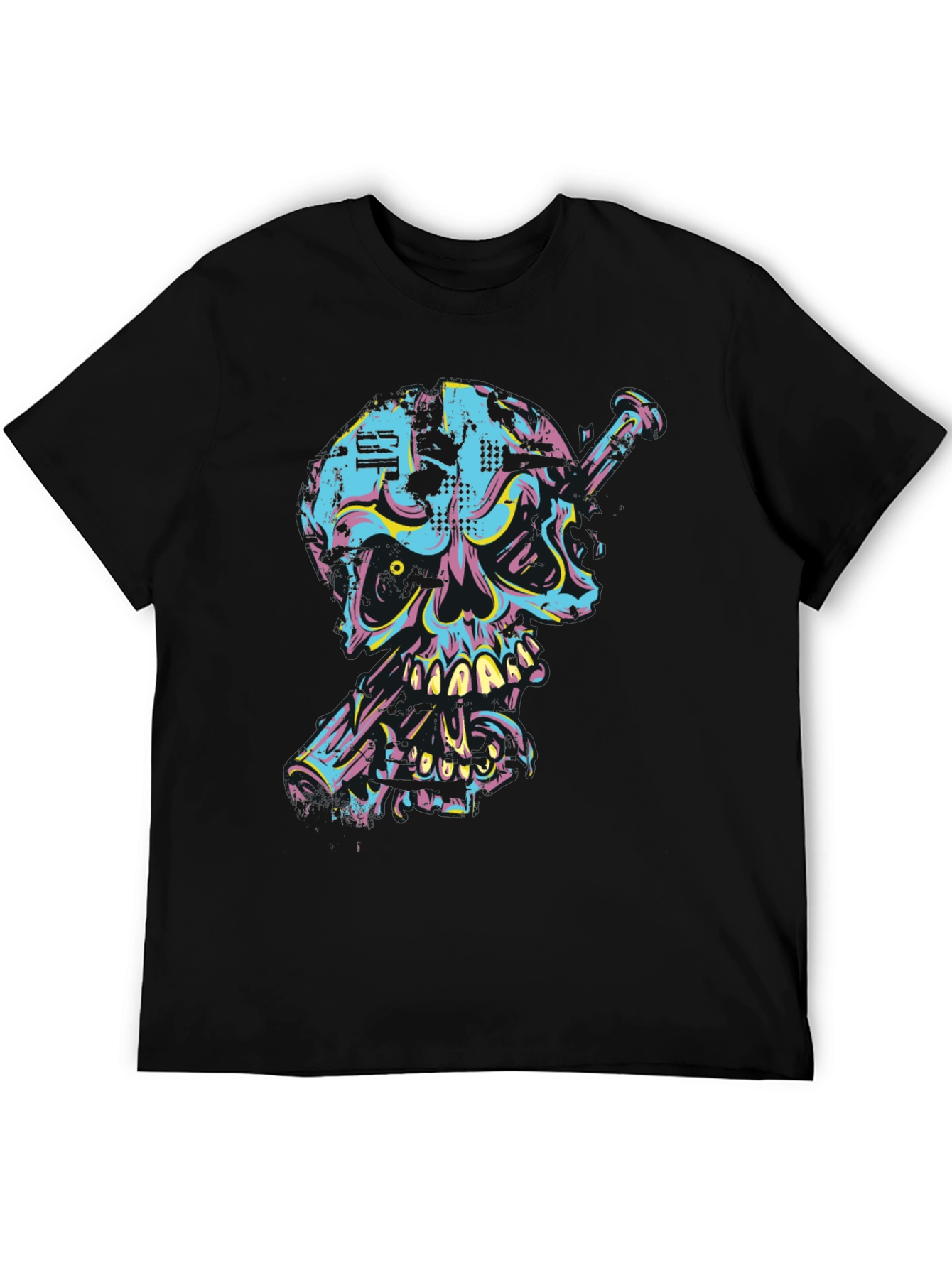 Edgy Skull & Nail Graphic Tee