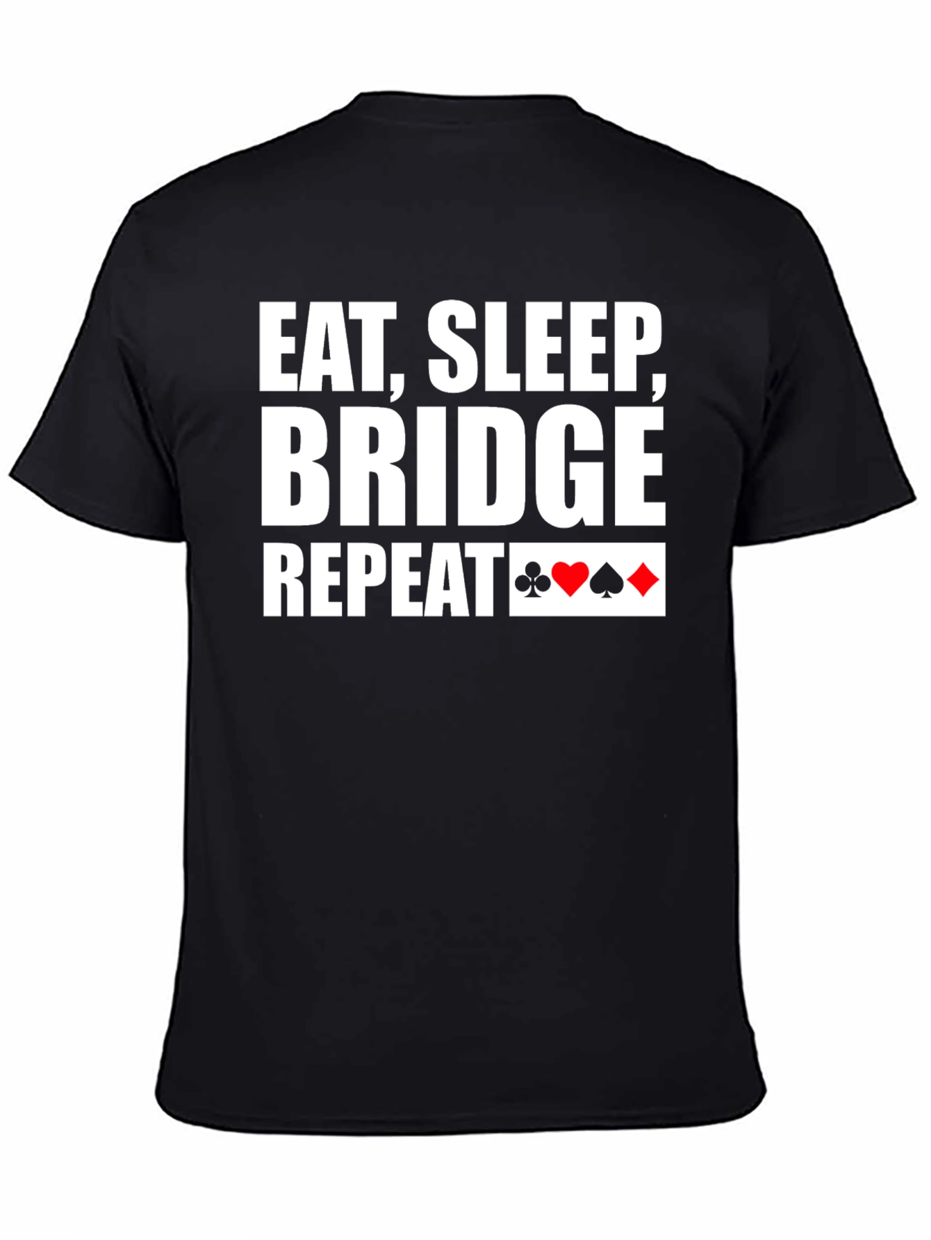 Eat Sleep Bridge Repeat Black T-Shirt