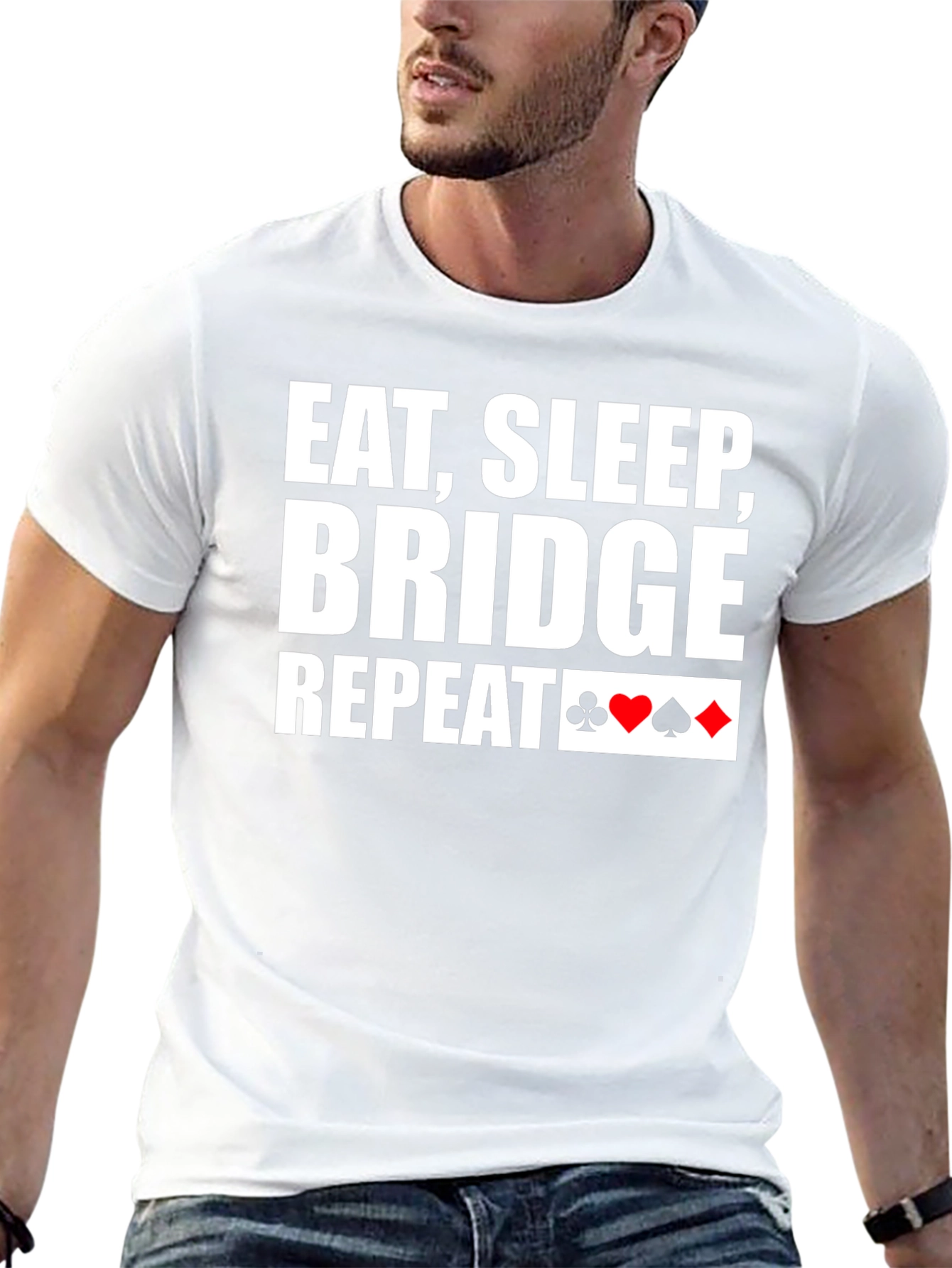 Eat Sleep Bridge Repeat Black T-Shirt