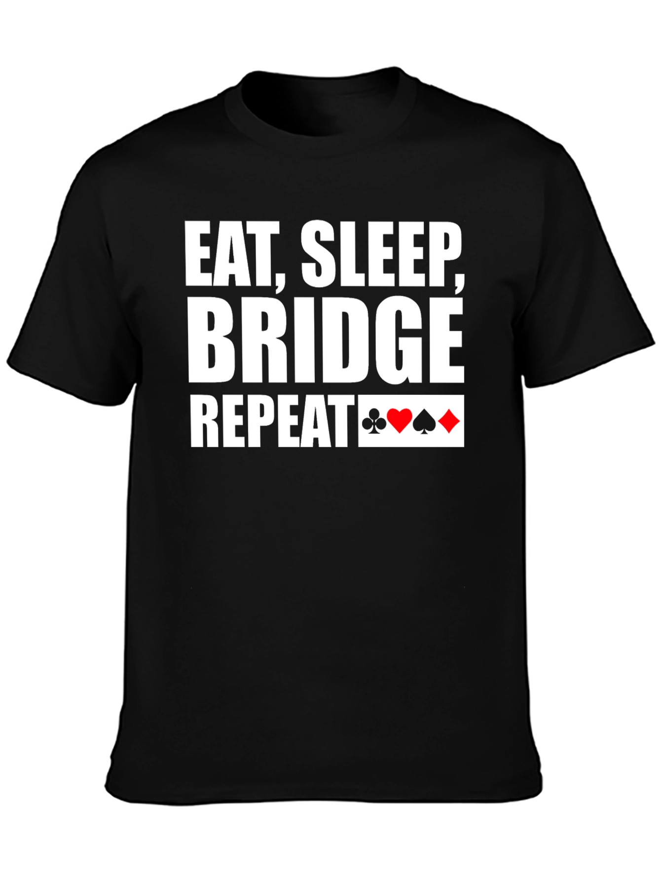Eat Sleep Bridge Repeat Black T-Shirt