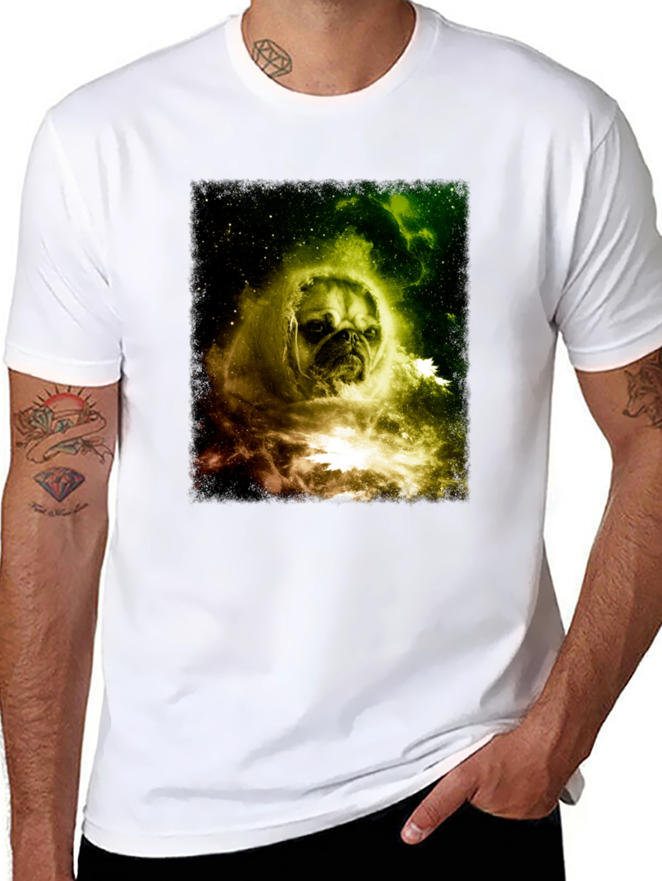 Pug in Space Graphic T-Shirt - Stylish & Unique