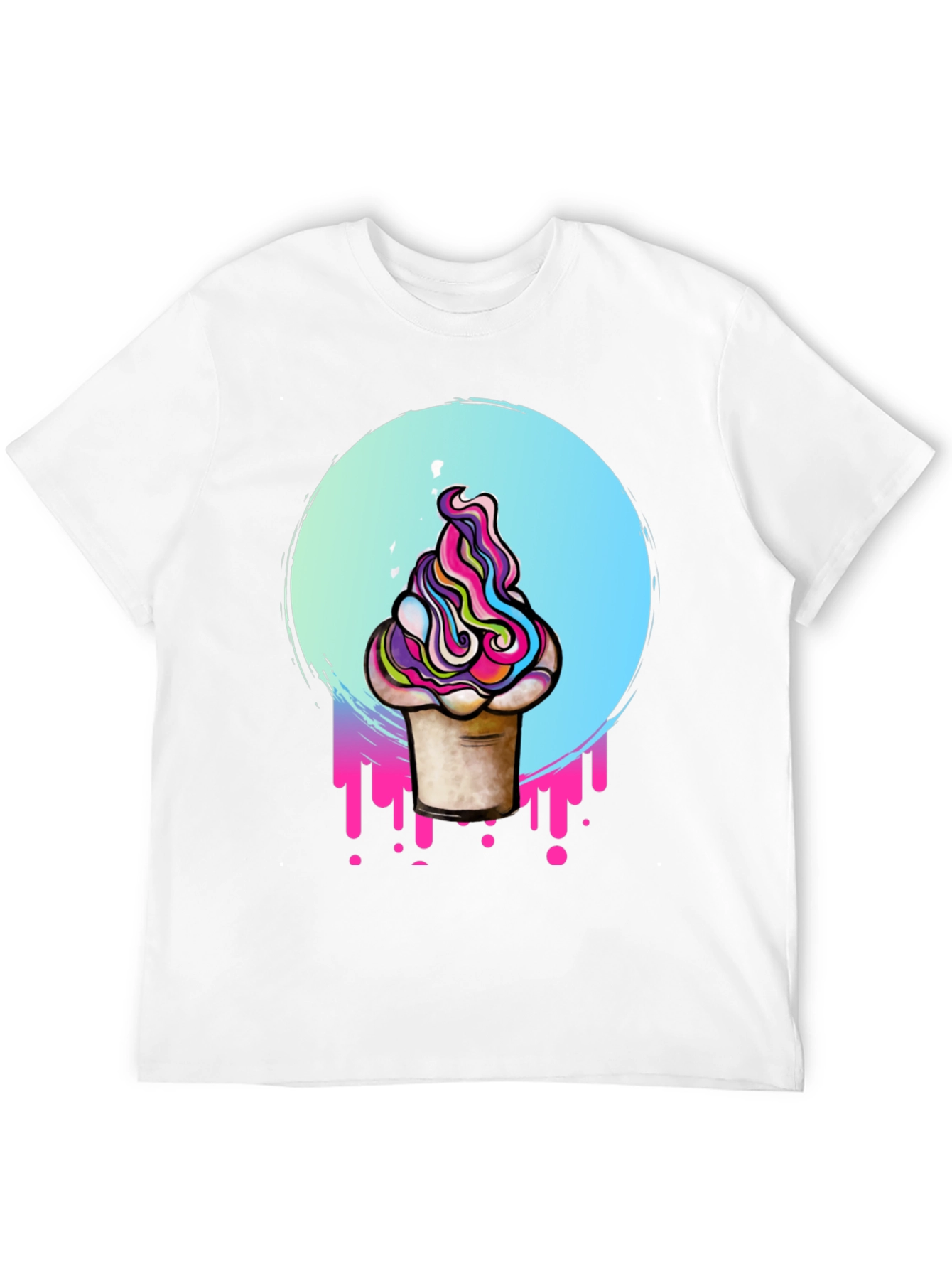 Vaporwave Ice Cream Graphic Tee - Retro Style