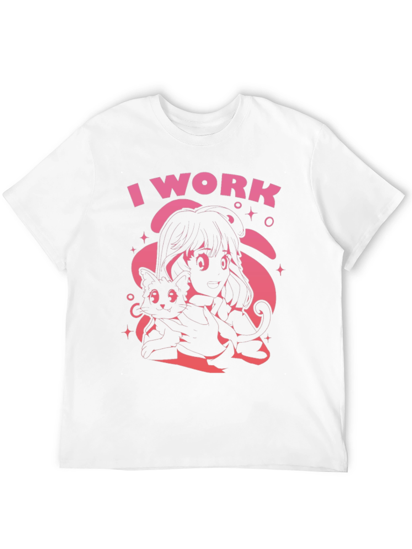 I Work Black Graphic Tee