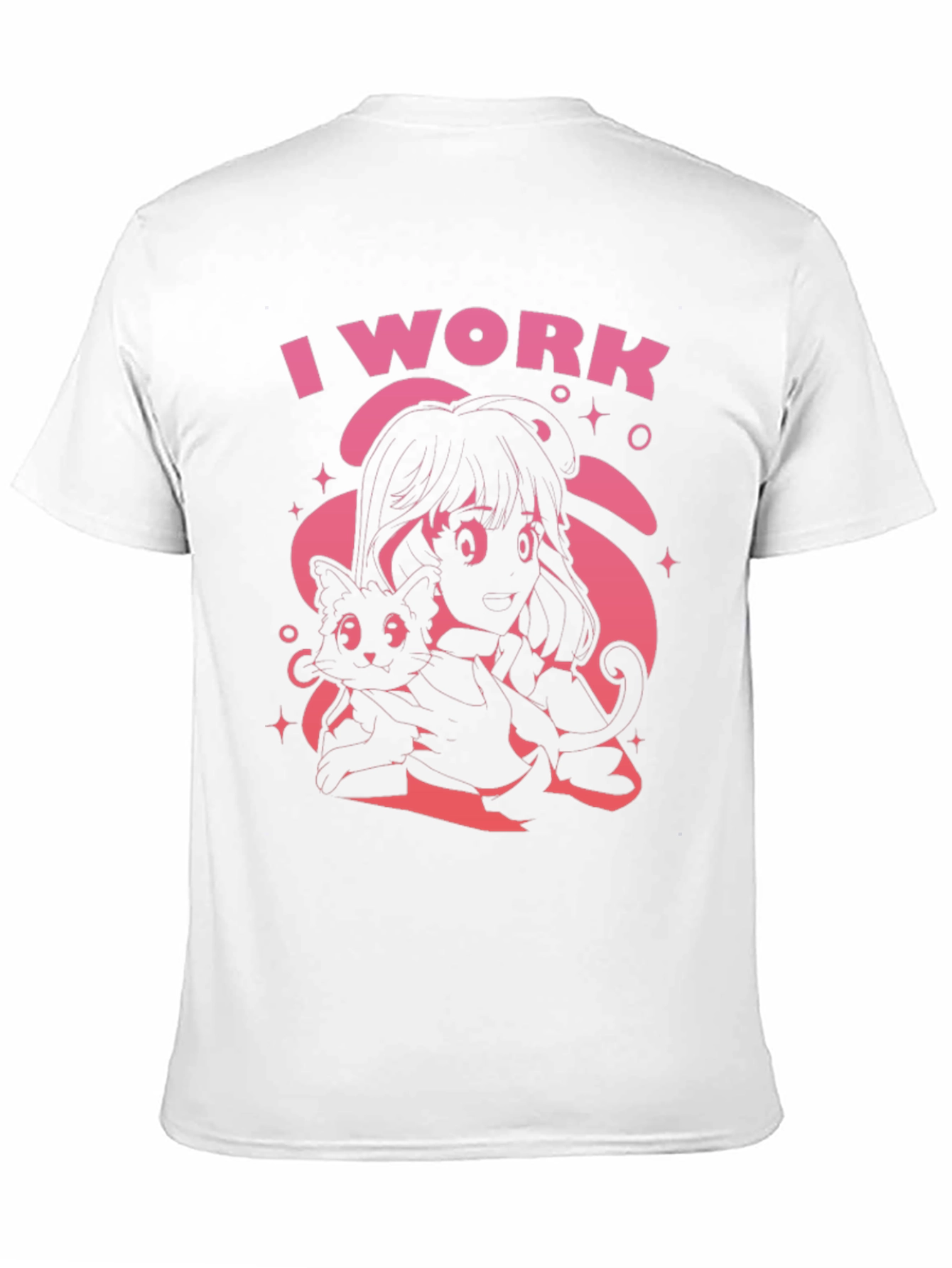 I Work Black Graphic Tee
