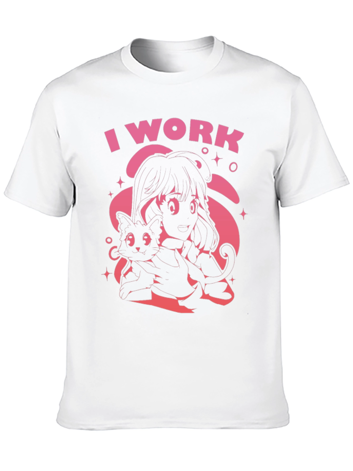 I Work Black Graphic Tee