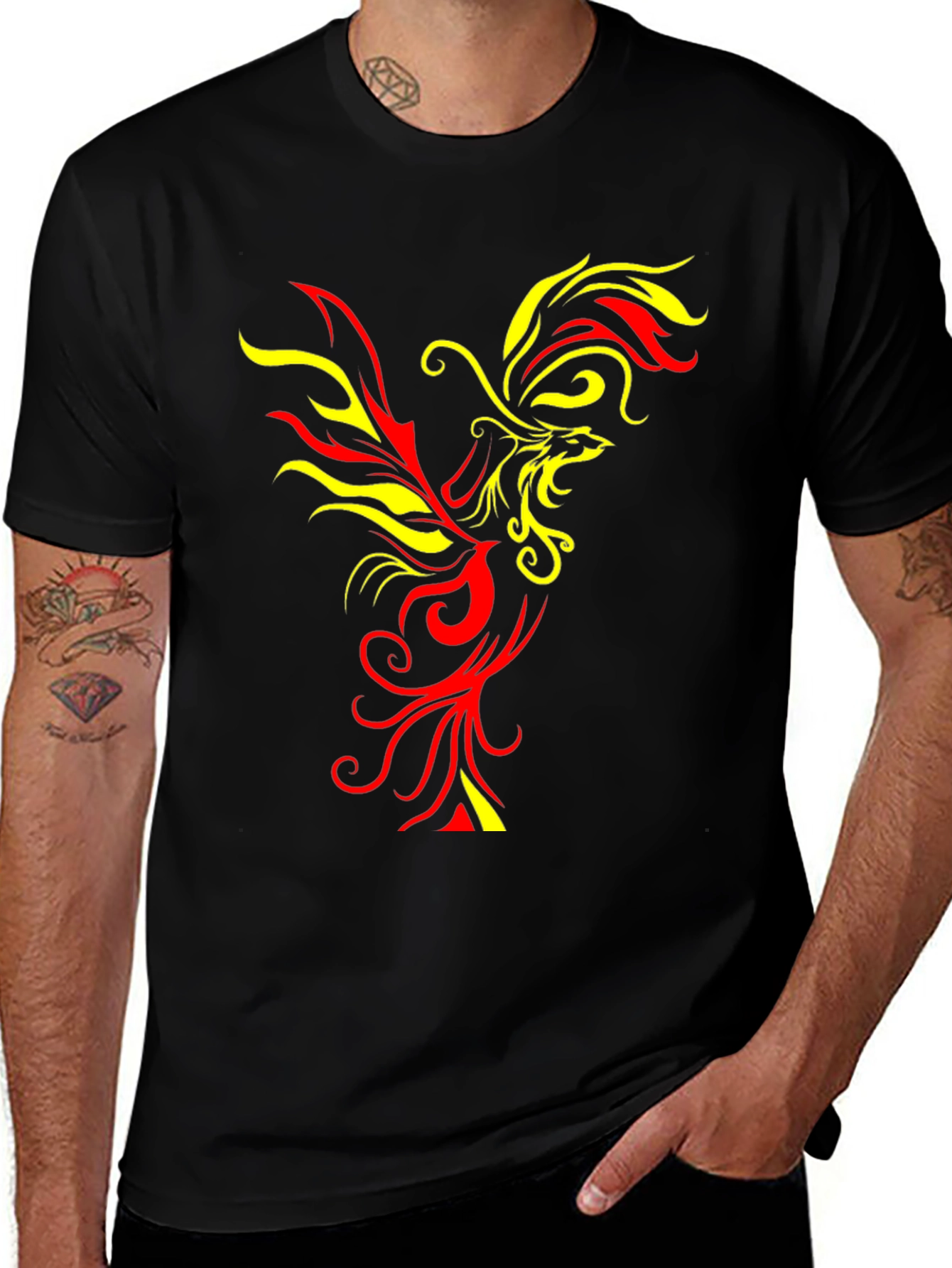 Fiery Phoenix Graphic T-Shirt - Bold & Unique Design