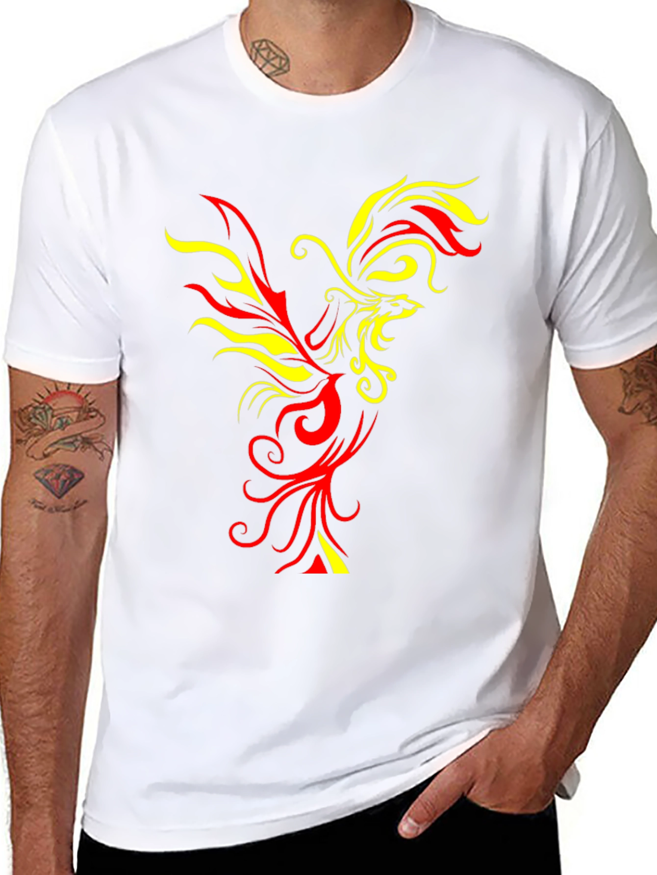 Fiery Phoenix Graphic T-Shirt - Bold & Unique Design