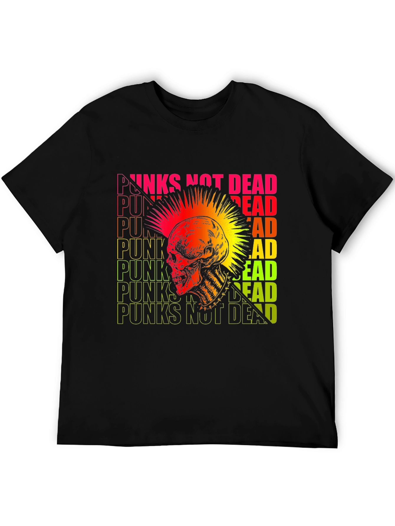 Punk Rock Skull Graphic Tee - Not Dead