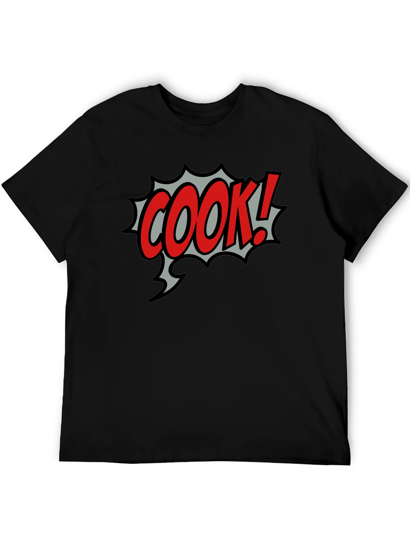 COOK! Comic Style Black T-Shirt