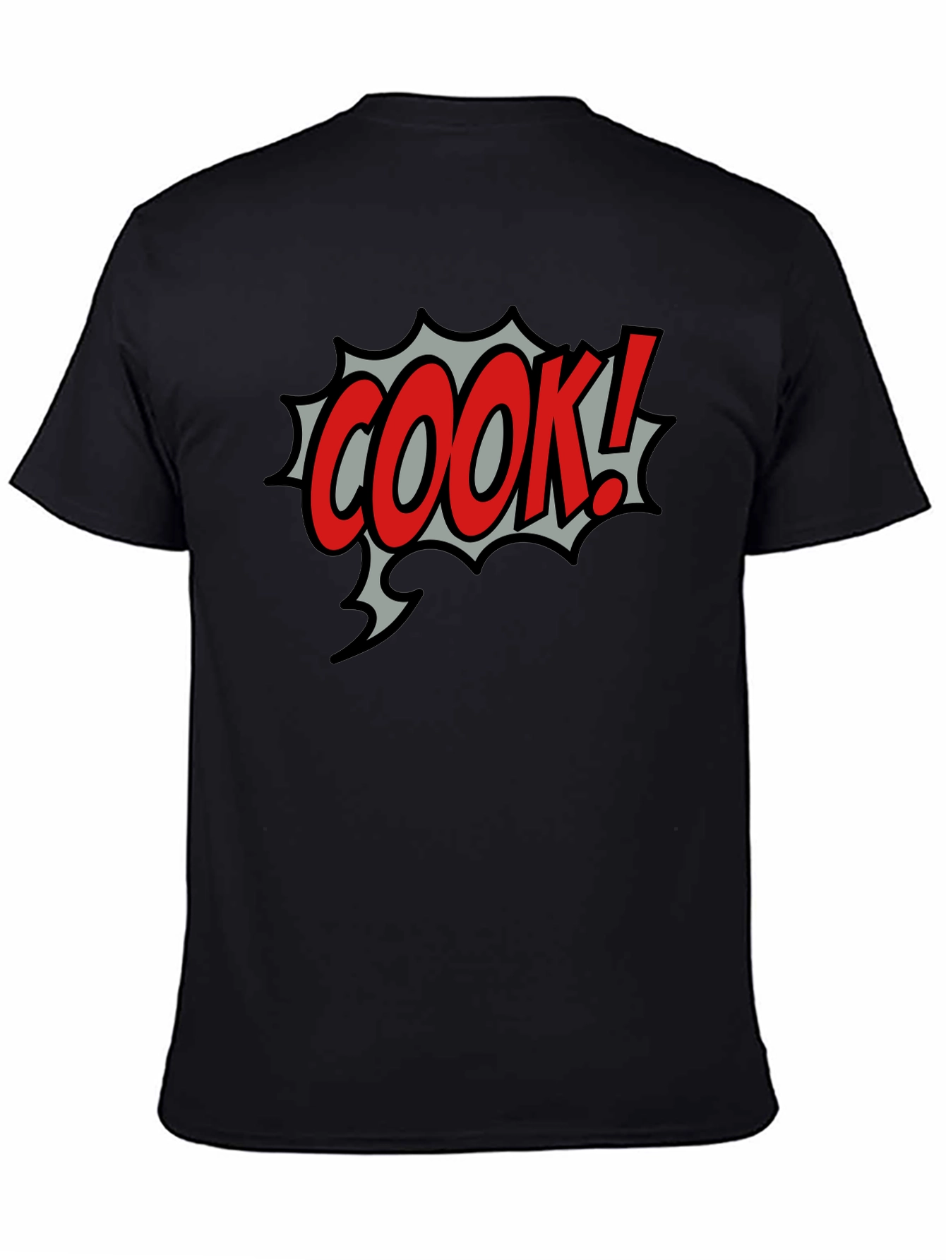 COOK! Comic Style Black T-Shirt