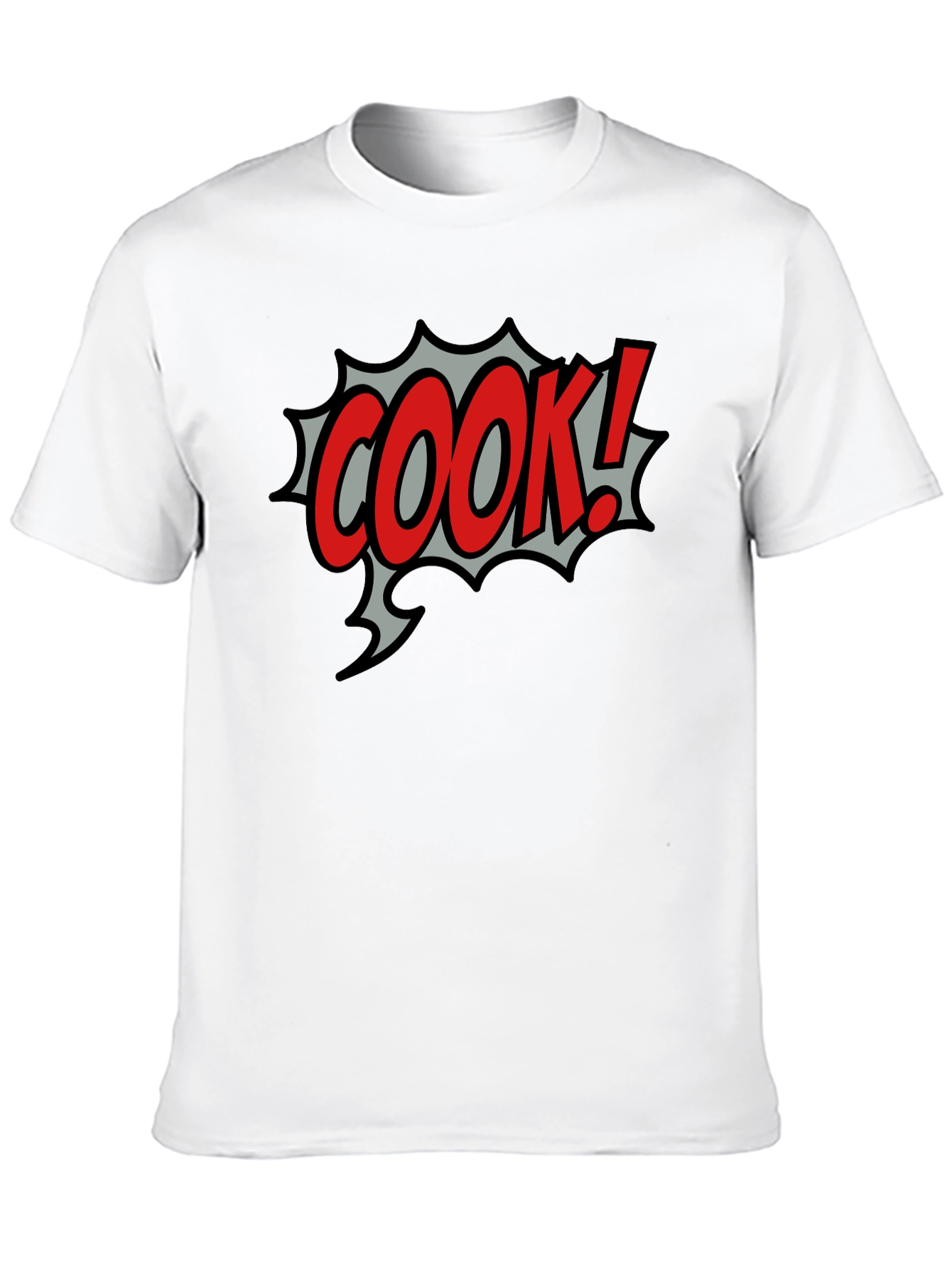 COOK! Comic Style Black T-Shirt