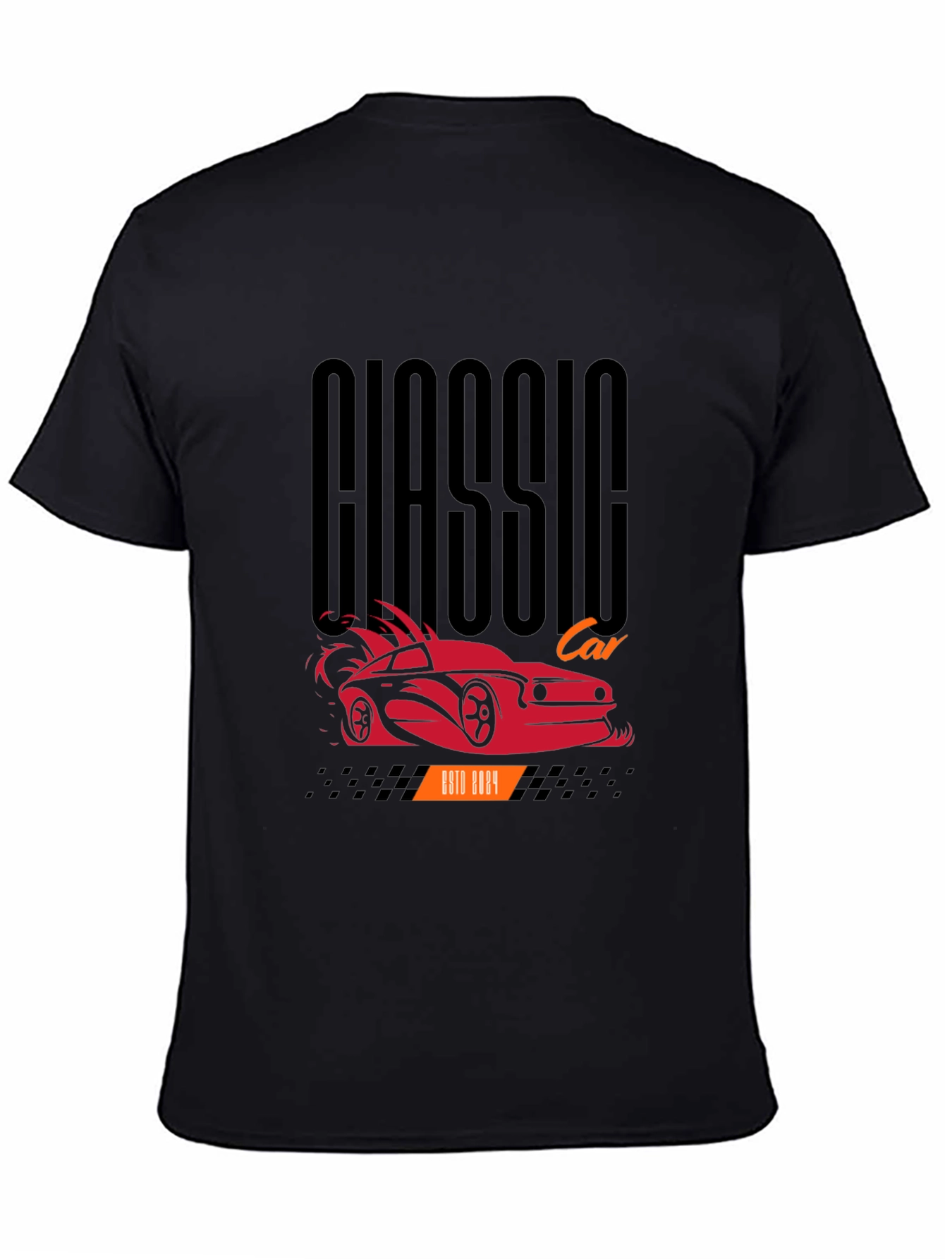 Classic Car Graphic Tee - Black Cotton