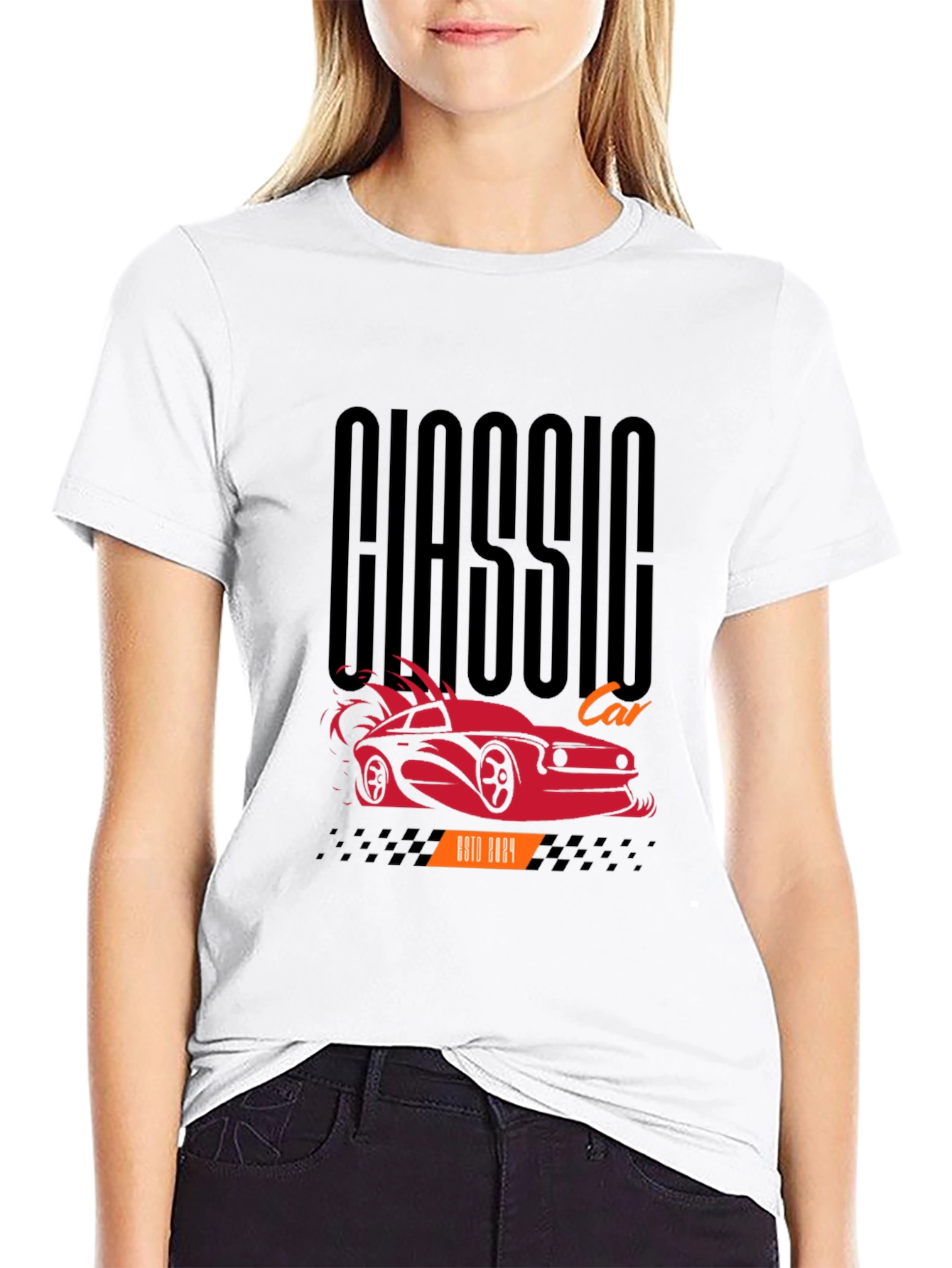 Classic Car Graphic Tee - Black Cotton
