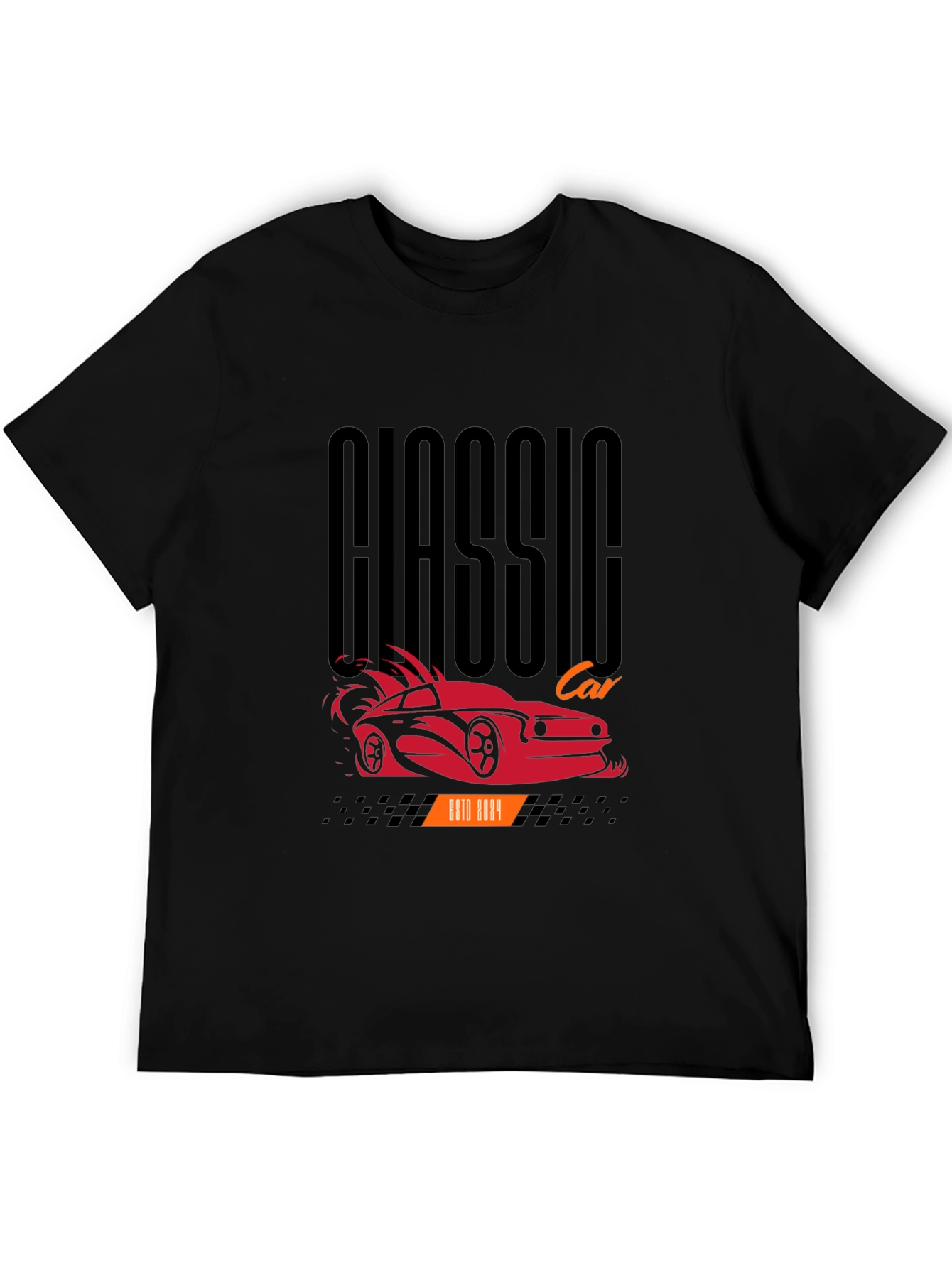 Classic Car Graphic Tee - Black Cotton
