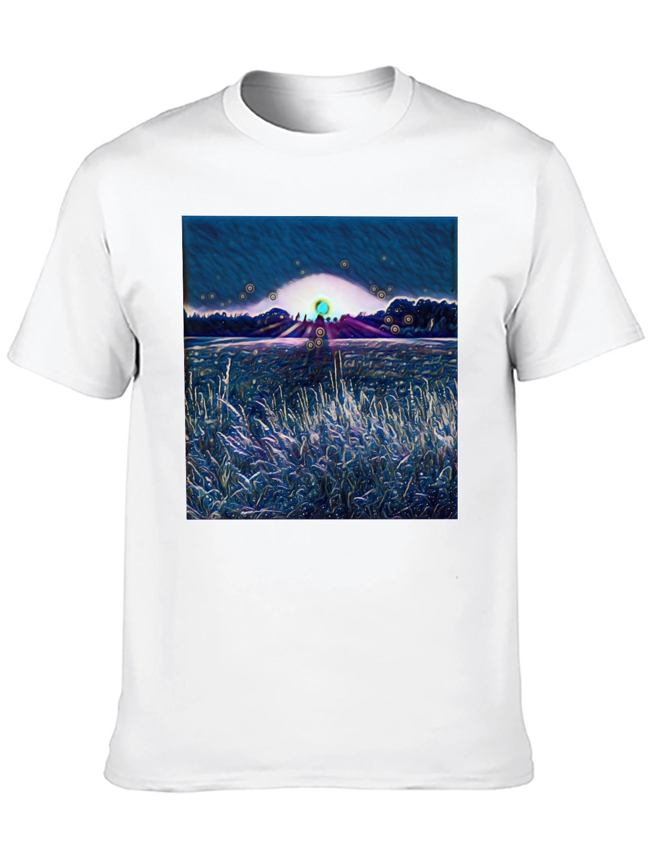 Abstract Landscape Graphic Tee - Soft Cotton Blend