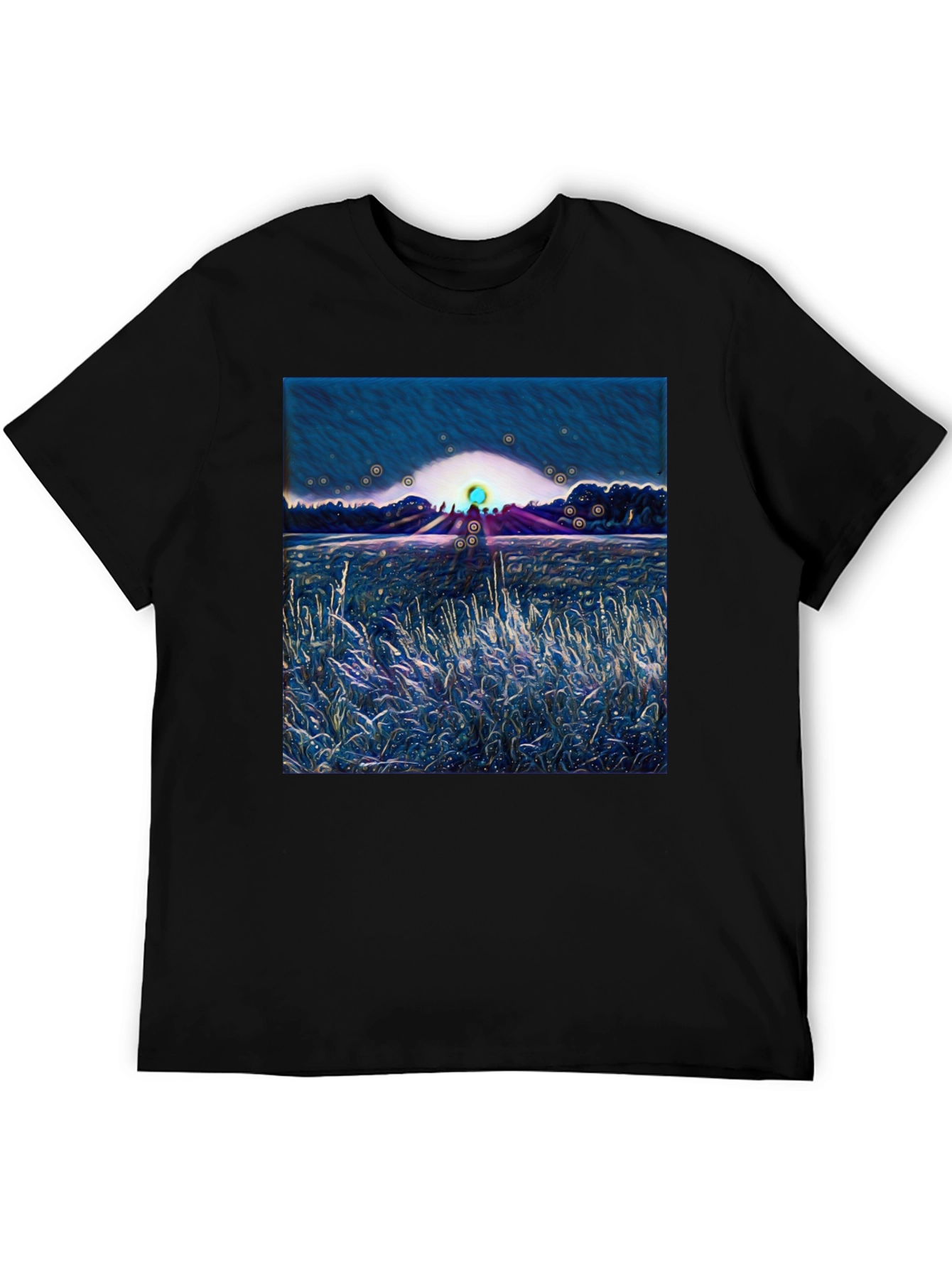 Abstract Landscape Graphic Tee - Soft Cotton Blend