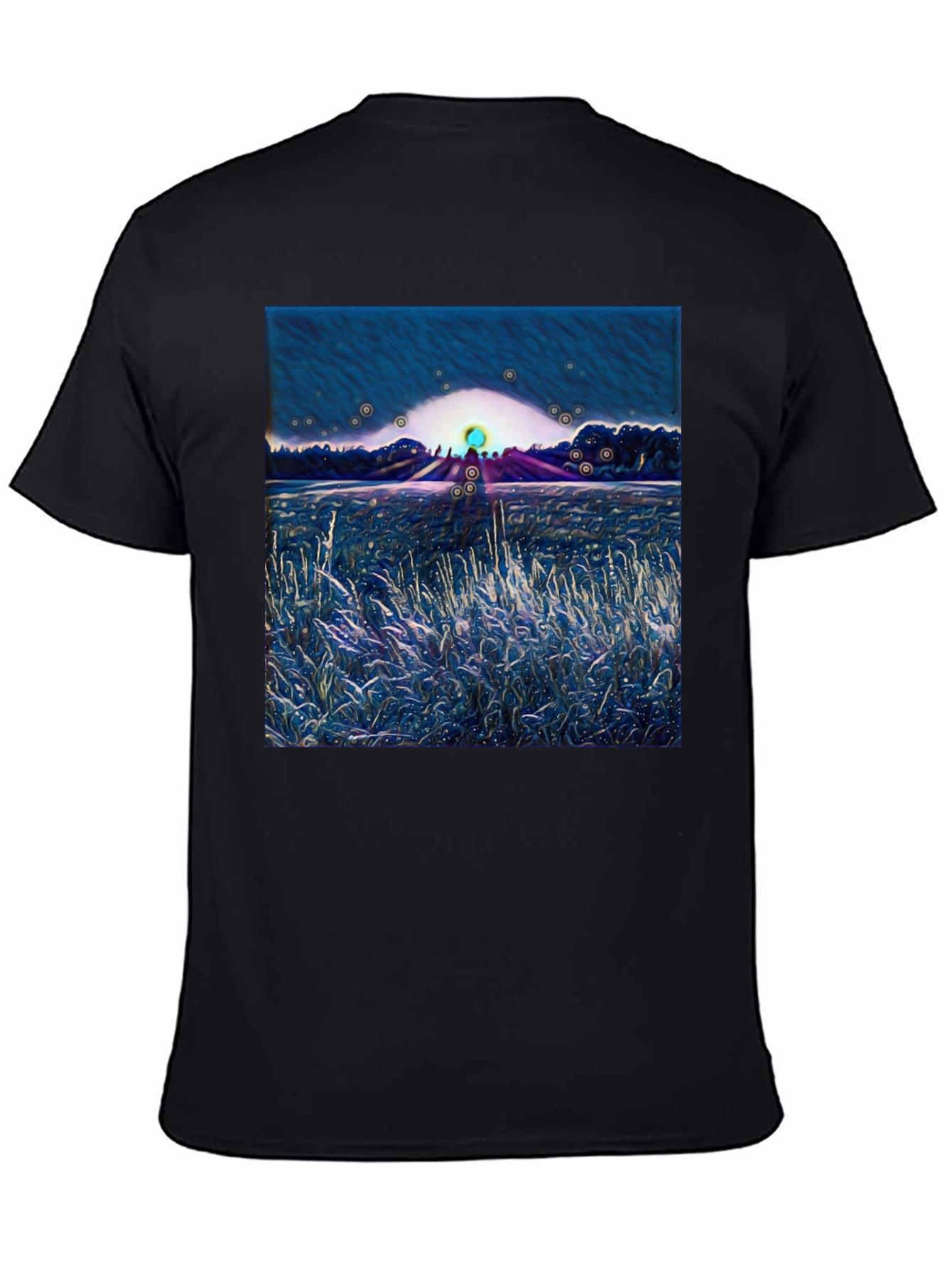 Abstract Landscape Graphic Tee - Soft Cotton Blend