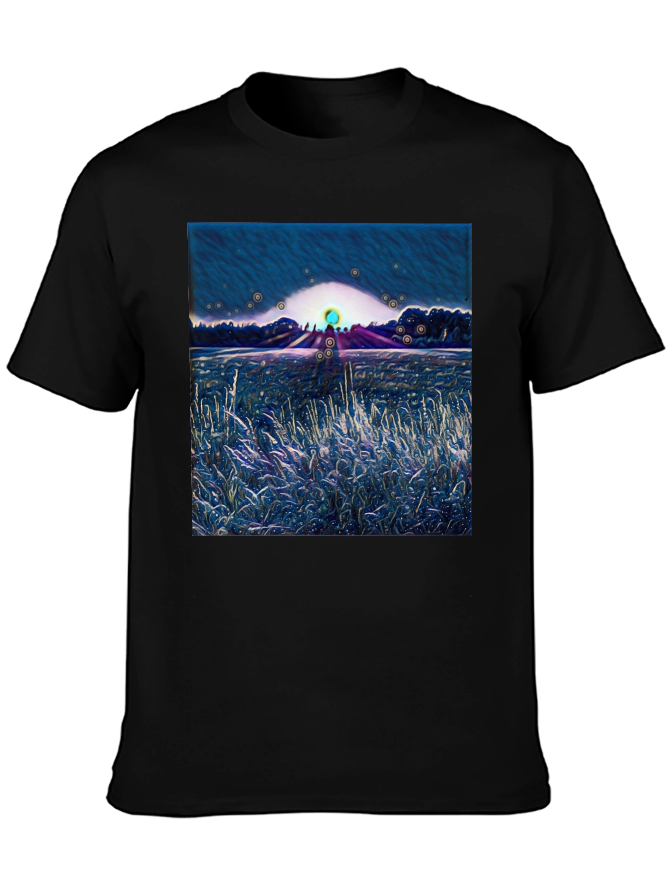 Abstract Landscape Graphic Tee - Soft Cotton Blend